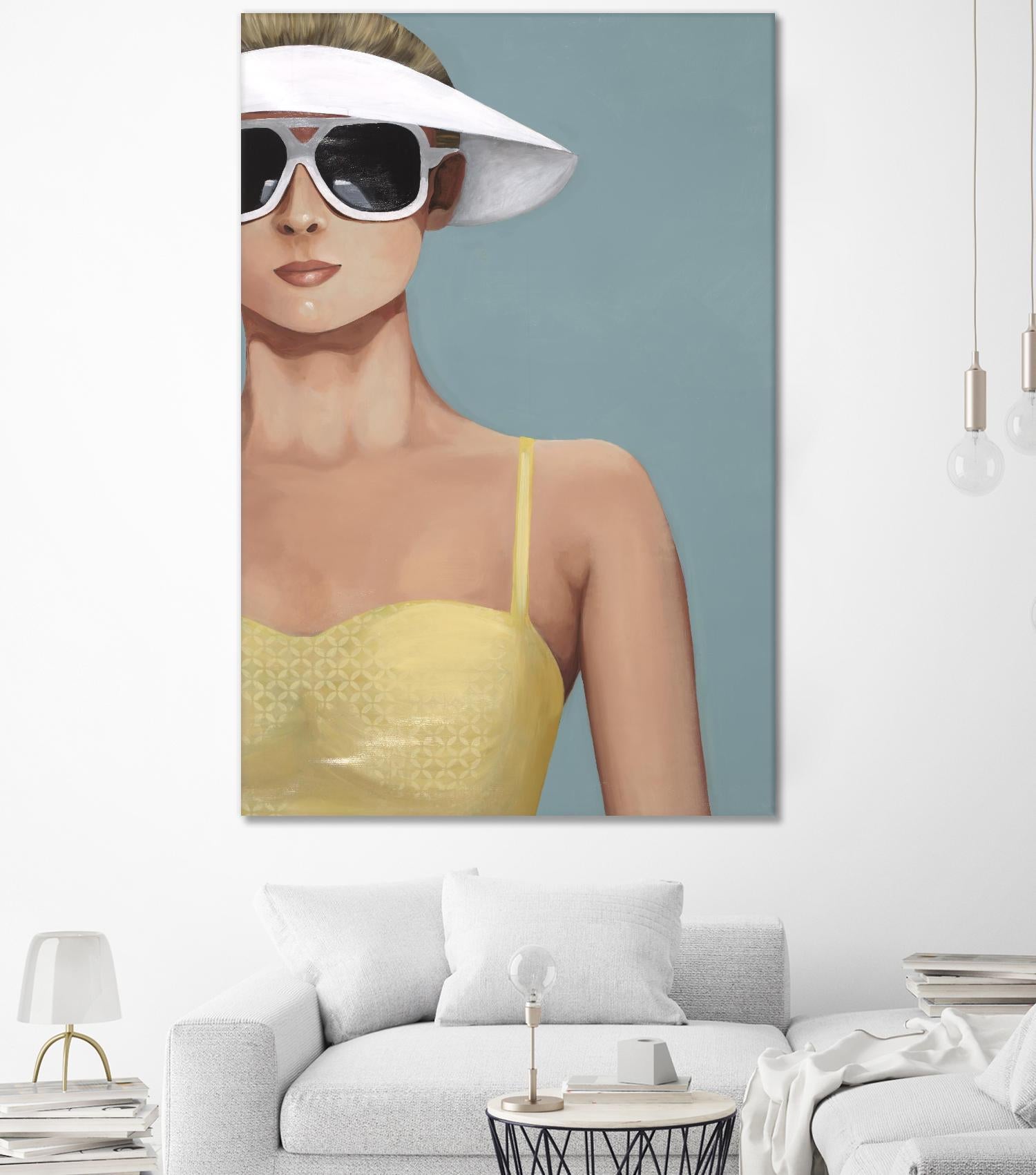Glamour Rays by Daleno Art on GIANT ART - beige abstract figure