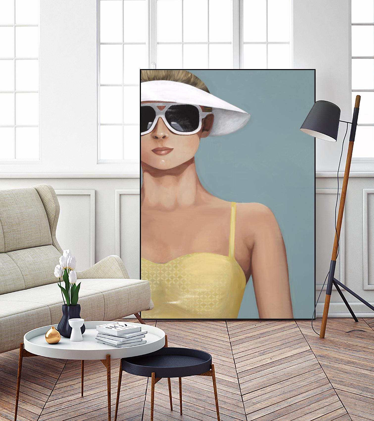 Glamour Rays by Daleno Art on GIANT ART - beige abstract figure