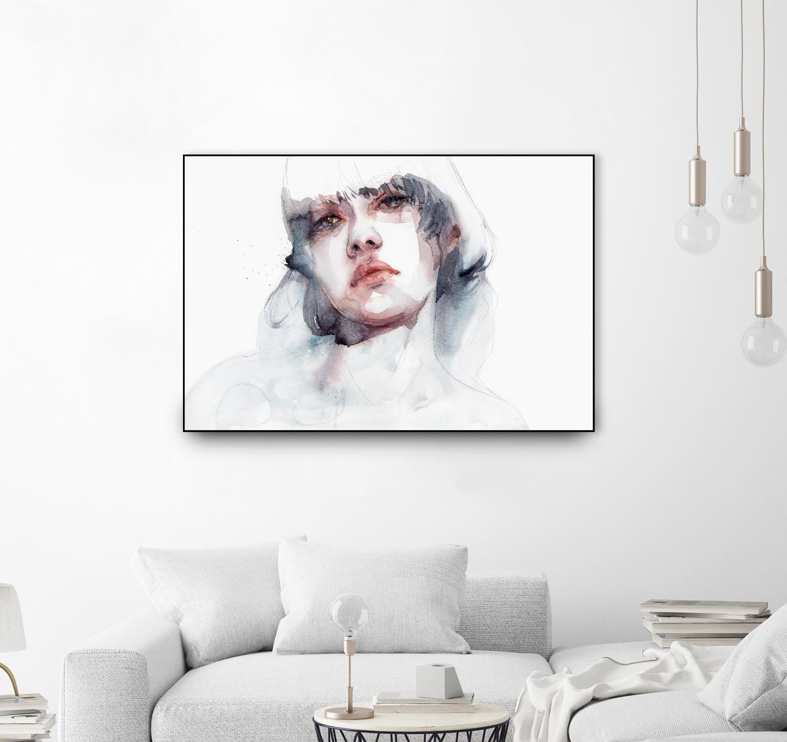 Marmo by Agnes Cecile on GIANT ART - pink watercolour lips