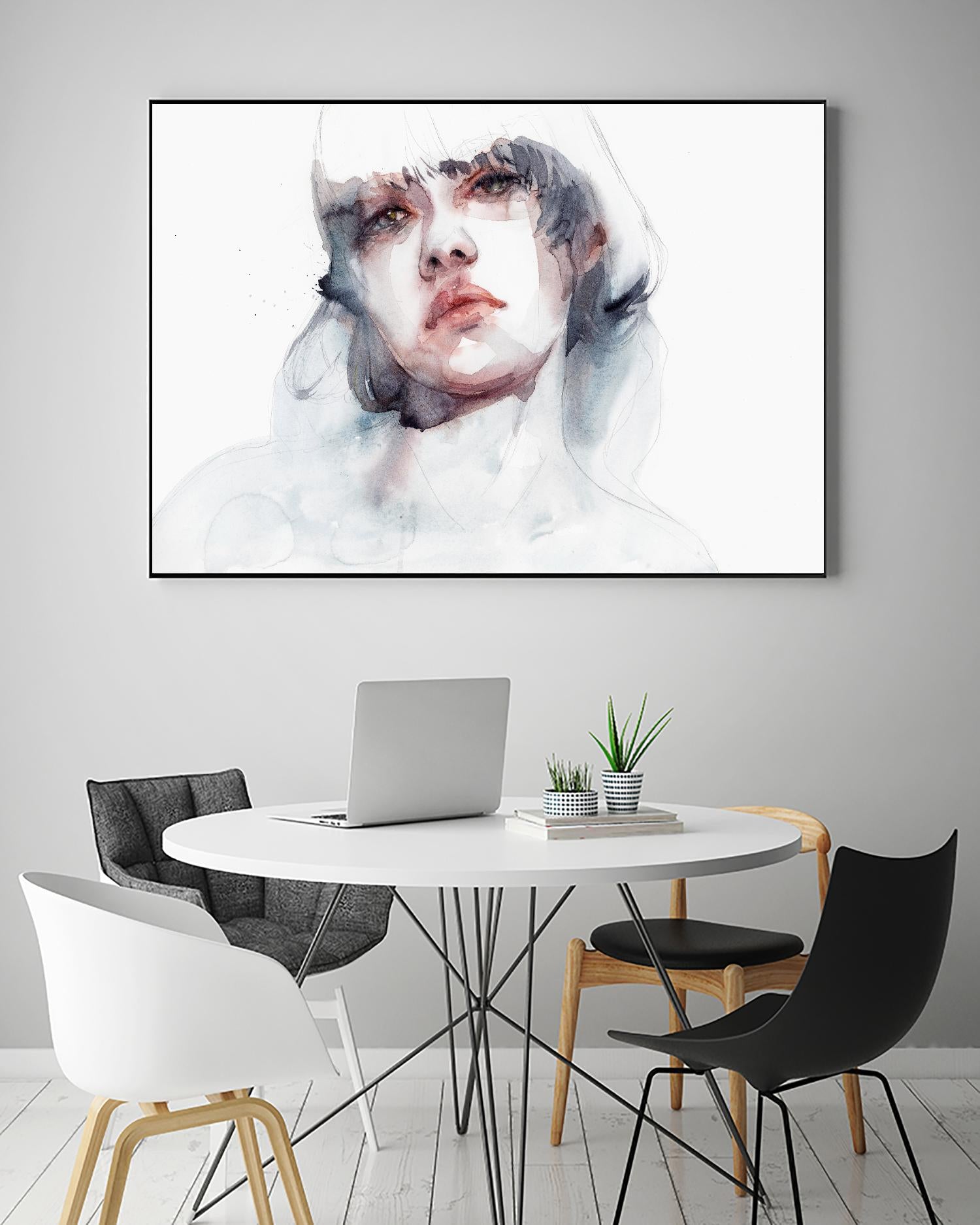 Marmo by Agnes Cecile on GIANT ART - pink watercolour lips