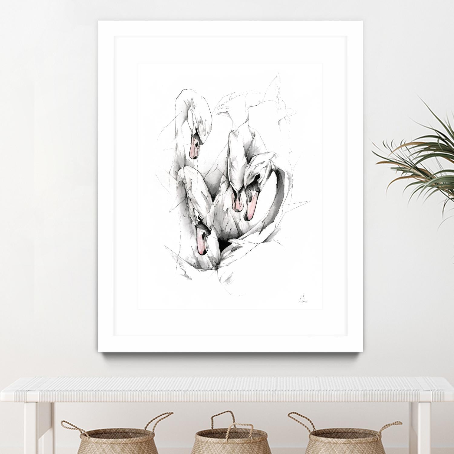 Swan by Alexis Marcou on GIANT ART - black contemporary