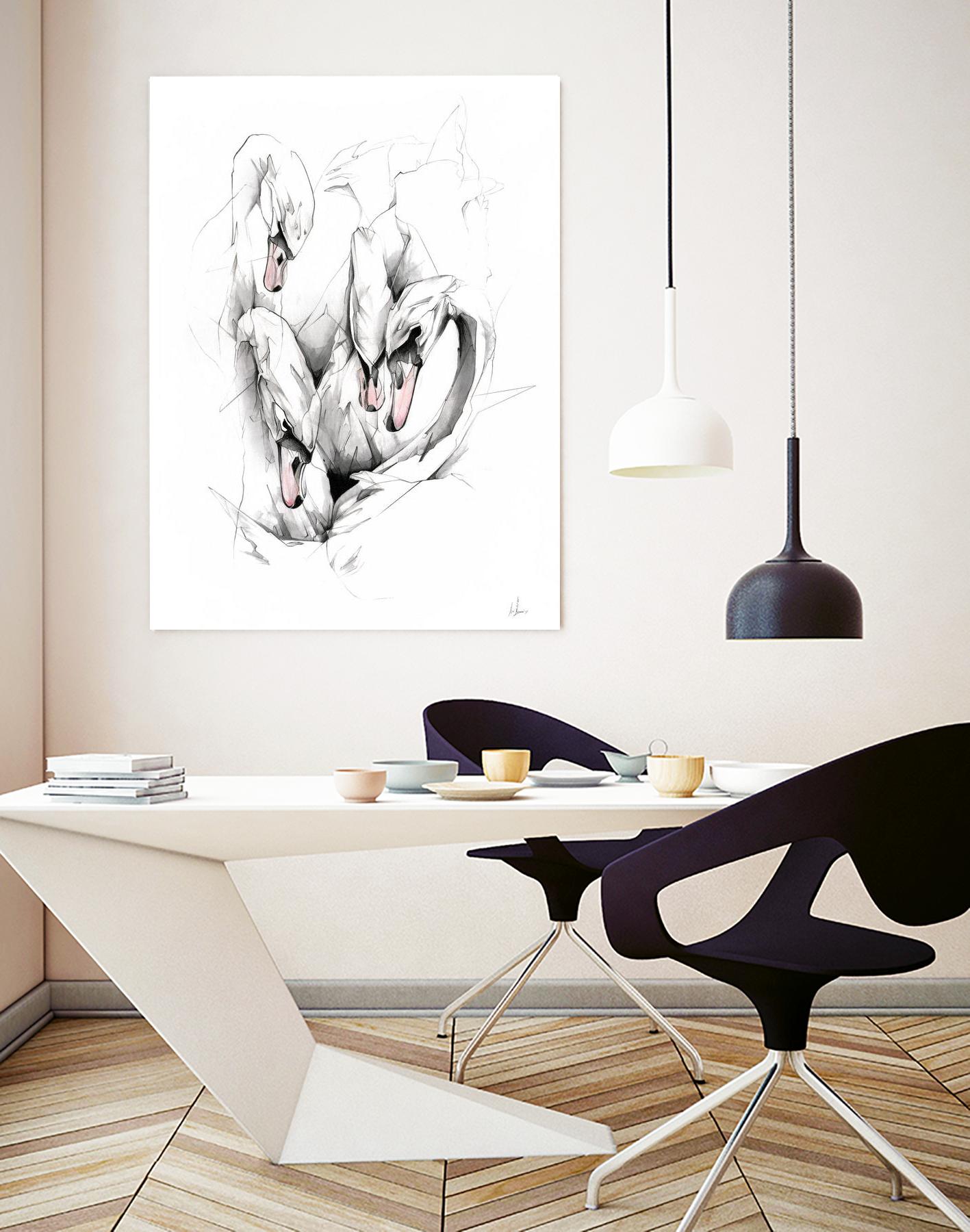 Swan by Alexis Marcou on GIANT ART - black contemporary