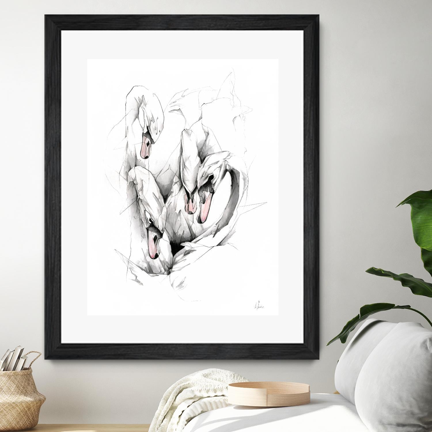 Swan by Alexis Marcou on GIANT ART - black contemporary