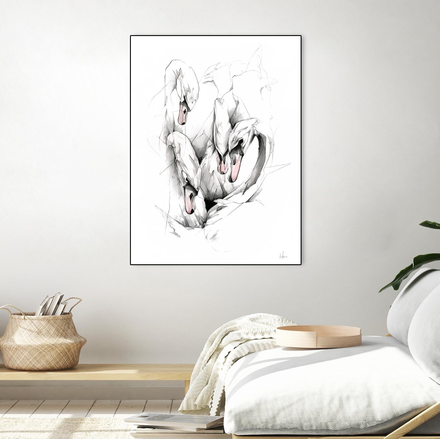 Swan by Alexis Marcou on GIANT ART - black contemporary