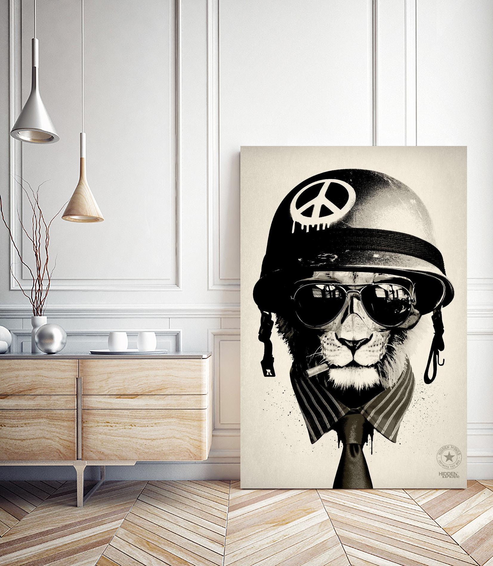 Office Warfare by Hidden Moves on GIANT ART - yellow contemporary