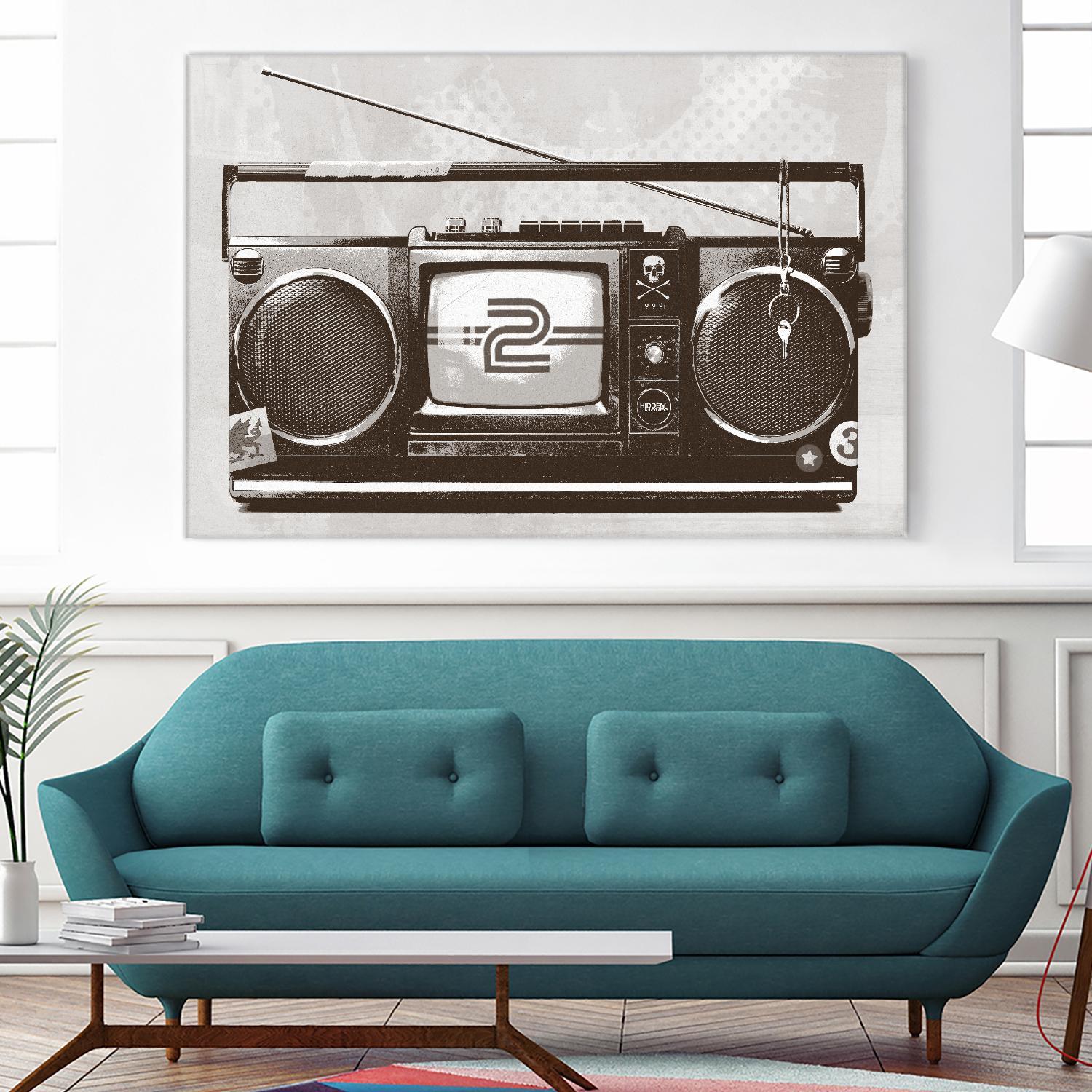 Stereo Broadcast by Hidden Moves on GIANT ART - white contemporary