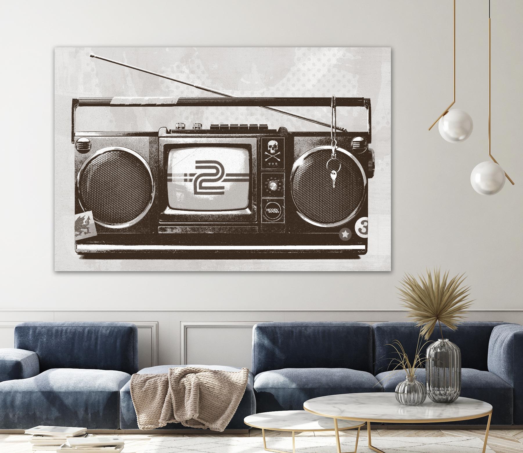 Stereo Broadcast by Hidden Moves on GIANT ART - white contemporary