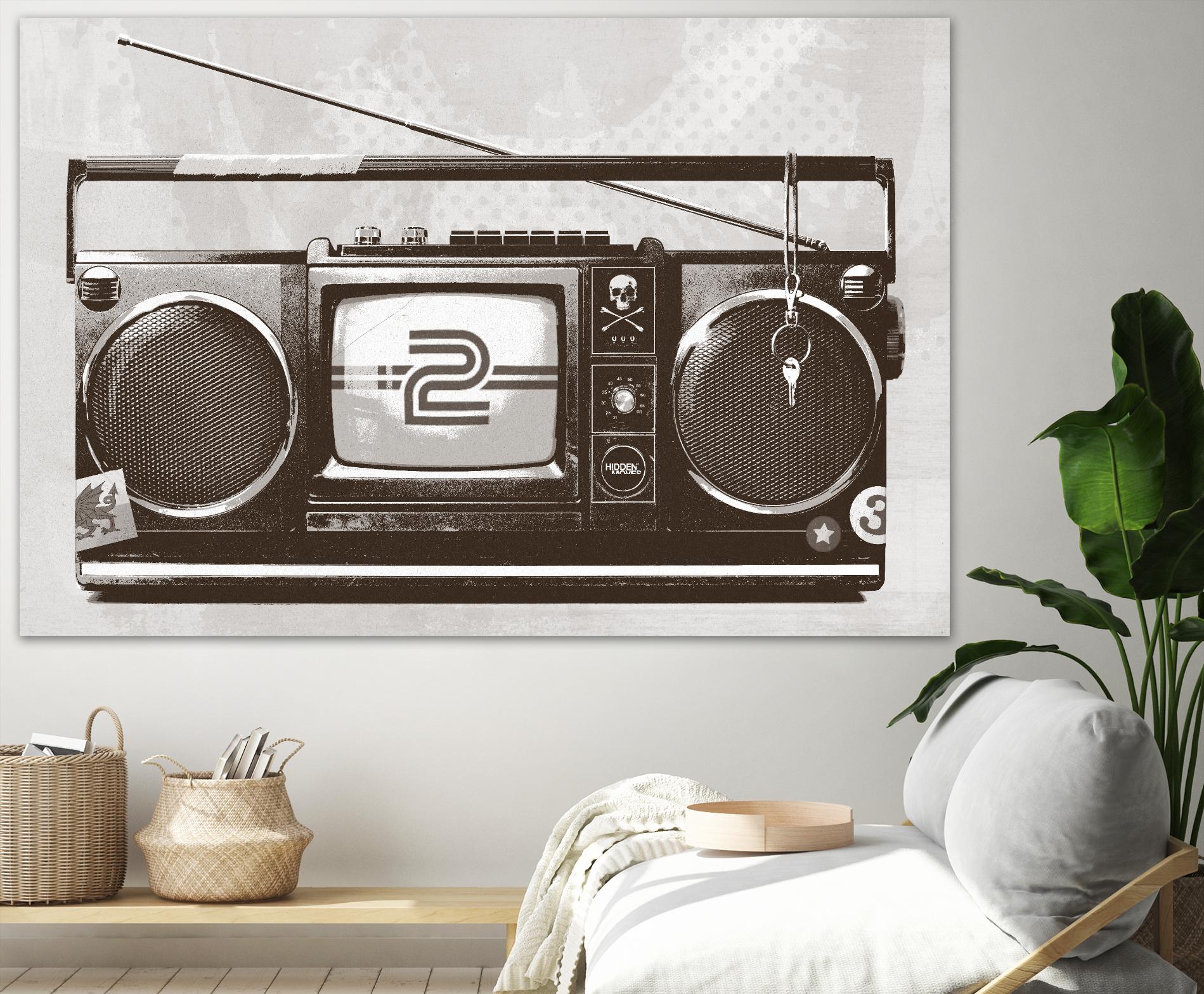 Stereo Broadcast by Hidden Moves on GIANT ART - white contemporary