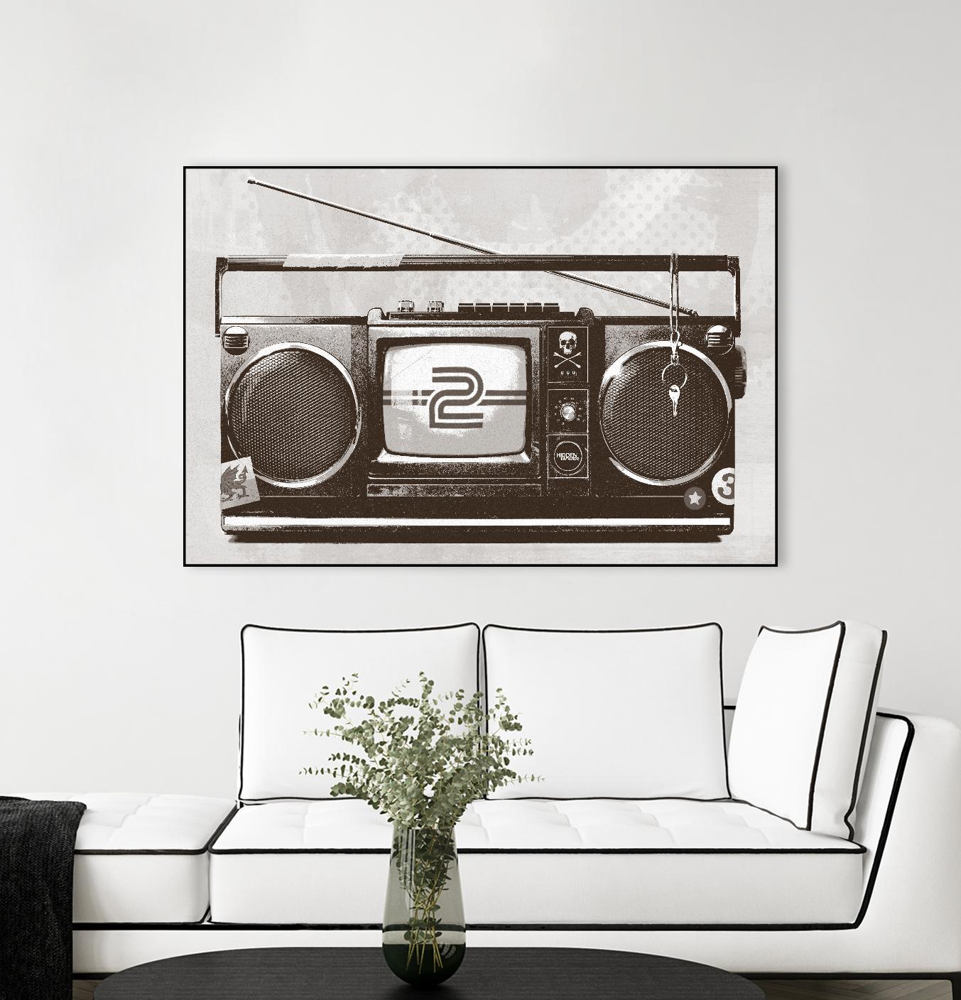 Stereo Broadcast by Hidden Moves on GIANT ART - white contemporary