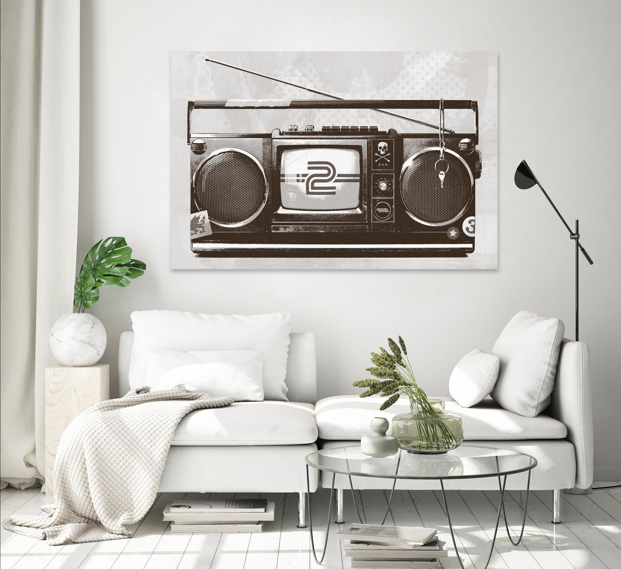 Stereo Broadcast by Hidden Moves on GIANT ART - white contemporary