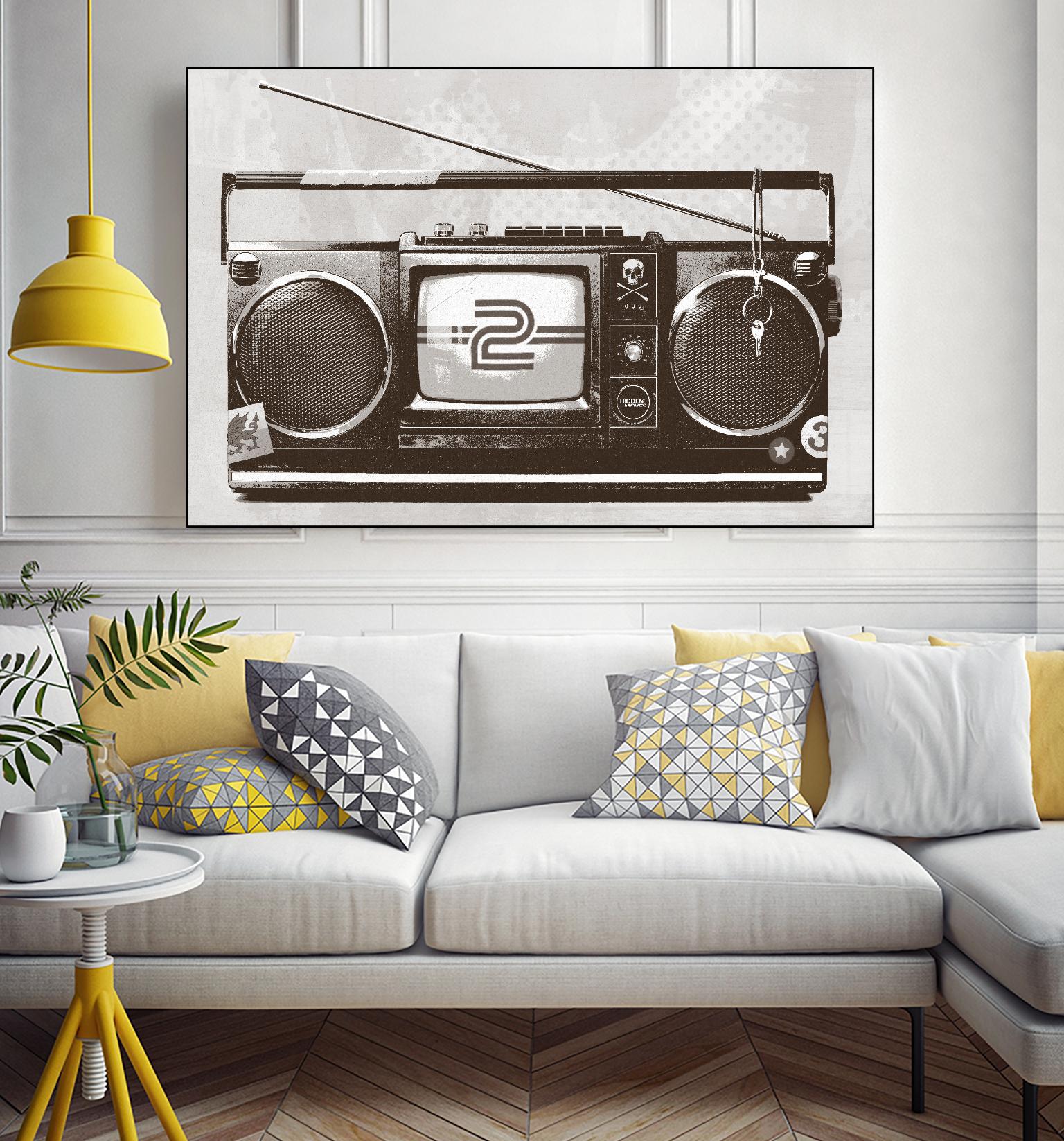 Stereo Broadcast by Hidden Moves on GIANT ART - white contemporary