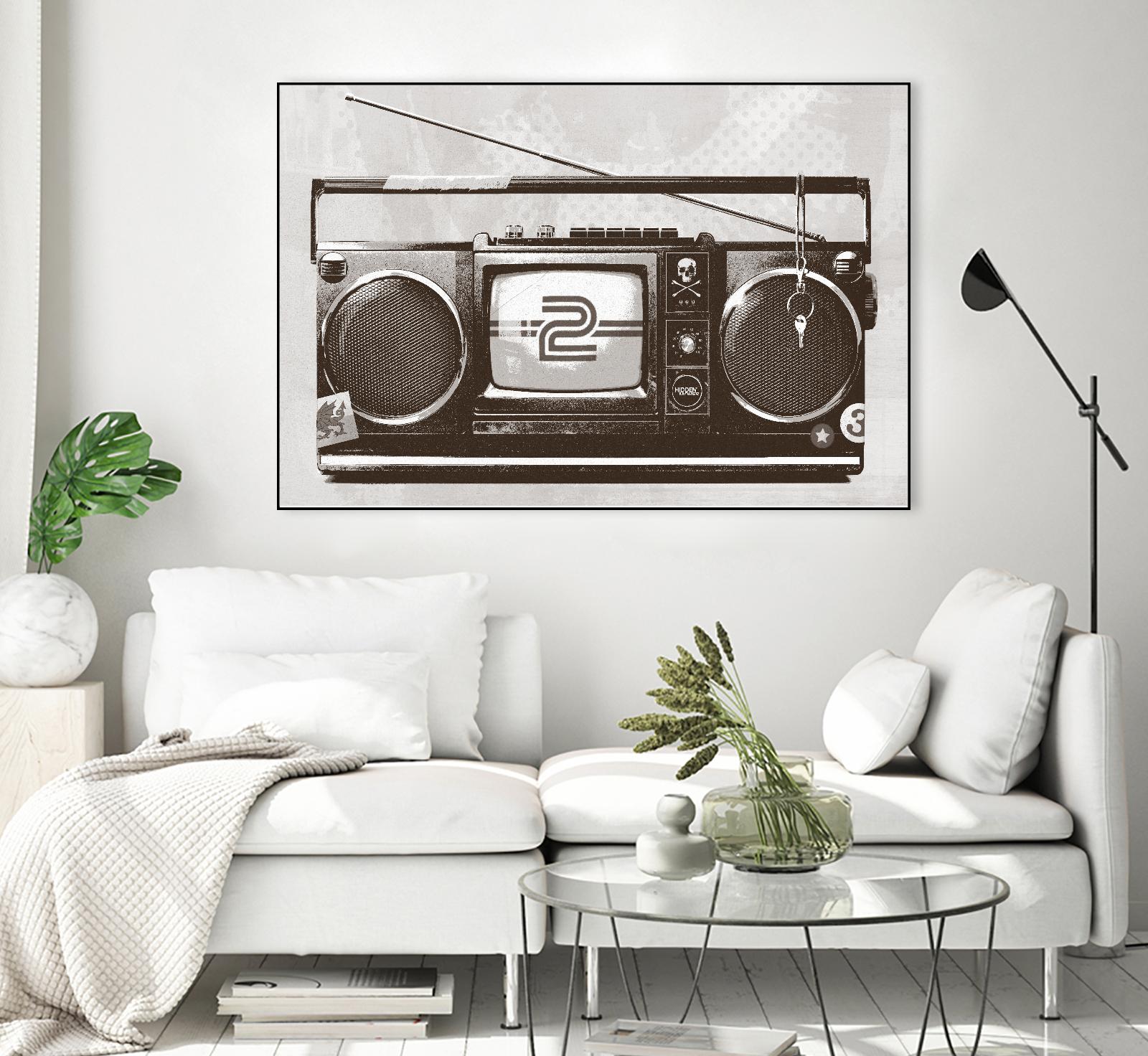 Stereo Broadcast by Hidden Moves on GIANT ART - white contemporary