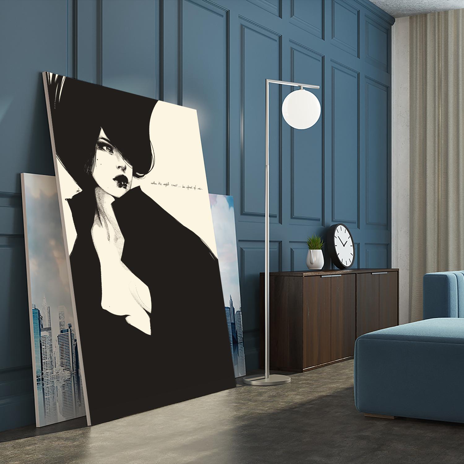 When the night comes by Manuel Rebollo on GIANT ART - yellow men and women