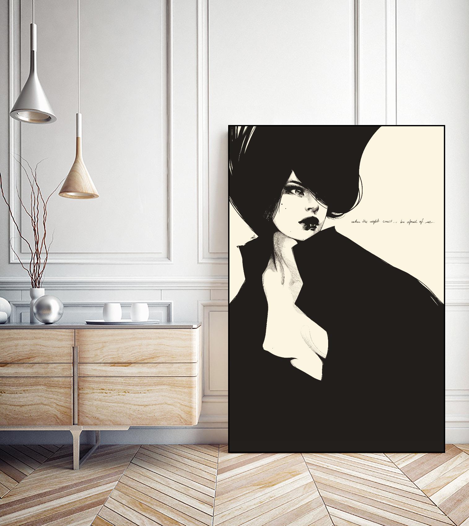 When the night comes by Manuel Rebollo on GIANT ART - yellow men and women