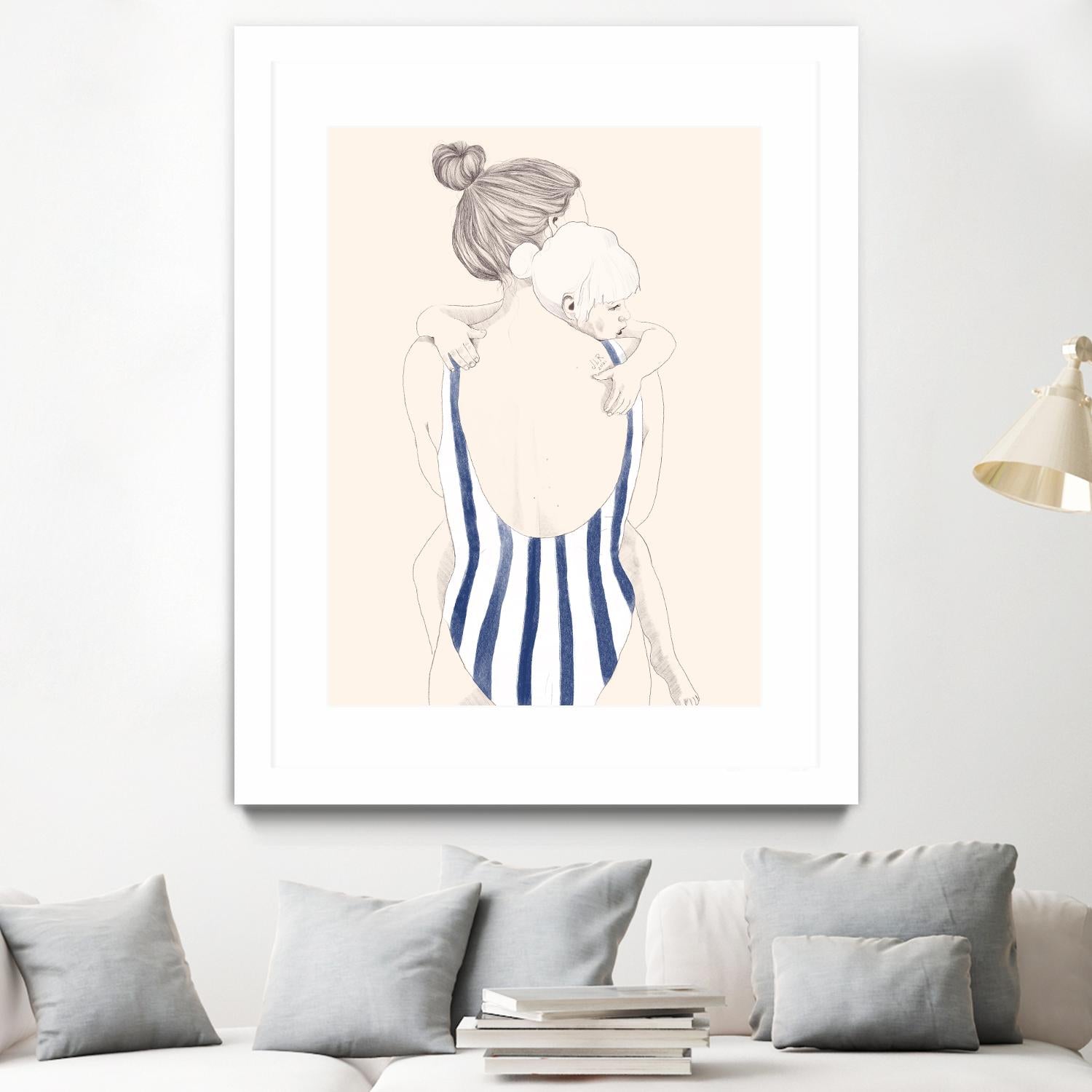 Daughter by Jenny Liz Rome on GIANT ART - blue figurative stripes