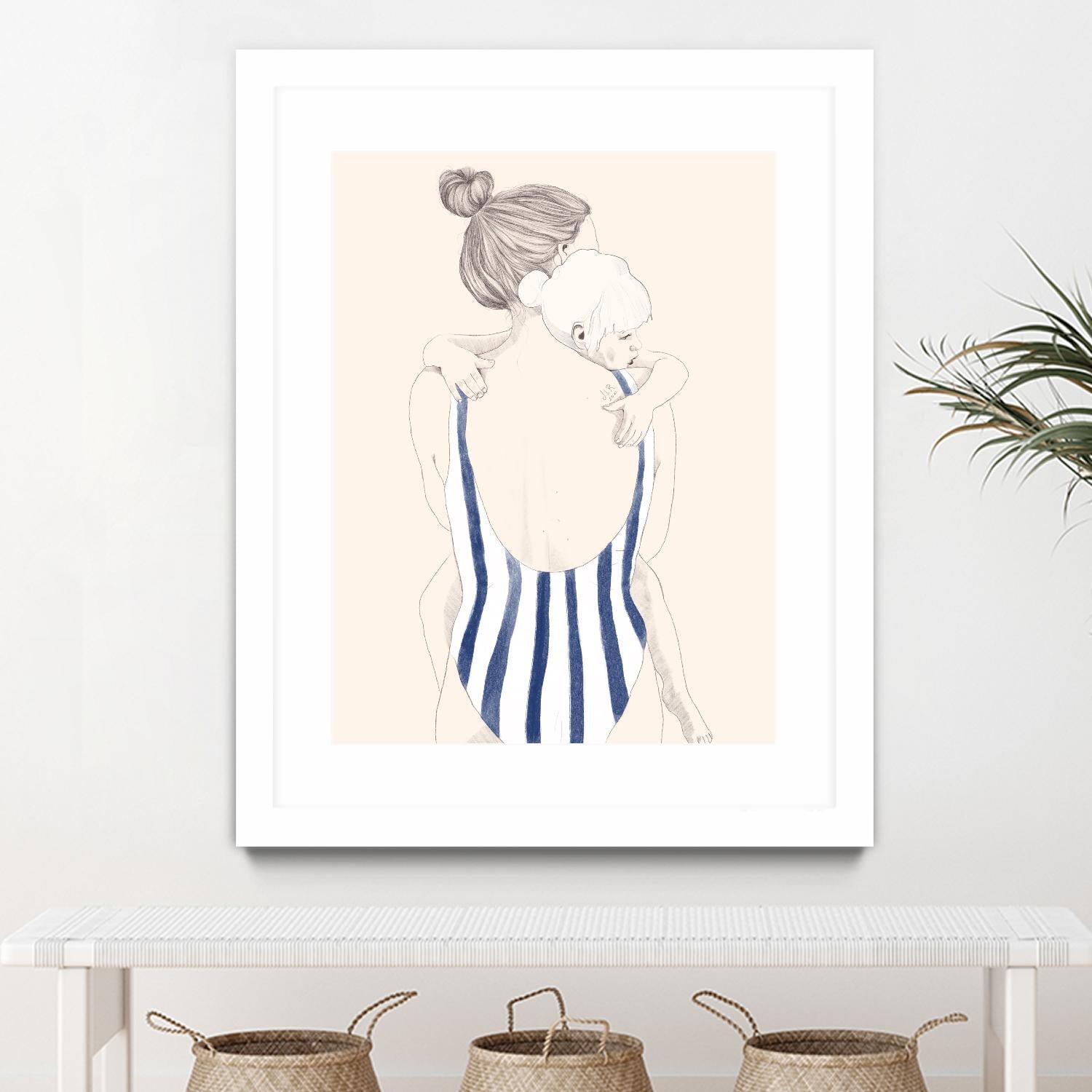 Daughter by Jenny Liz Rome on GIANT ART - blue figurative stripes