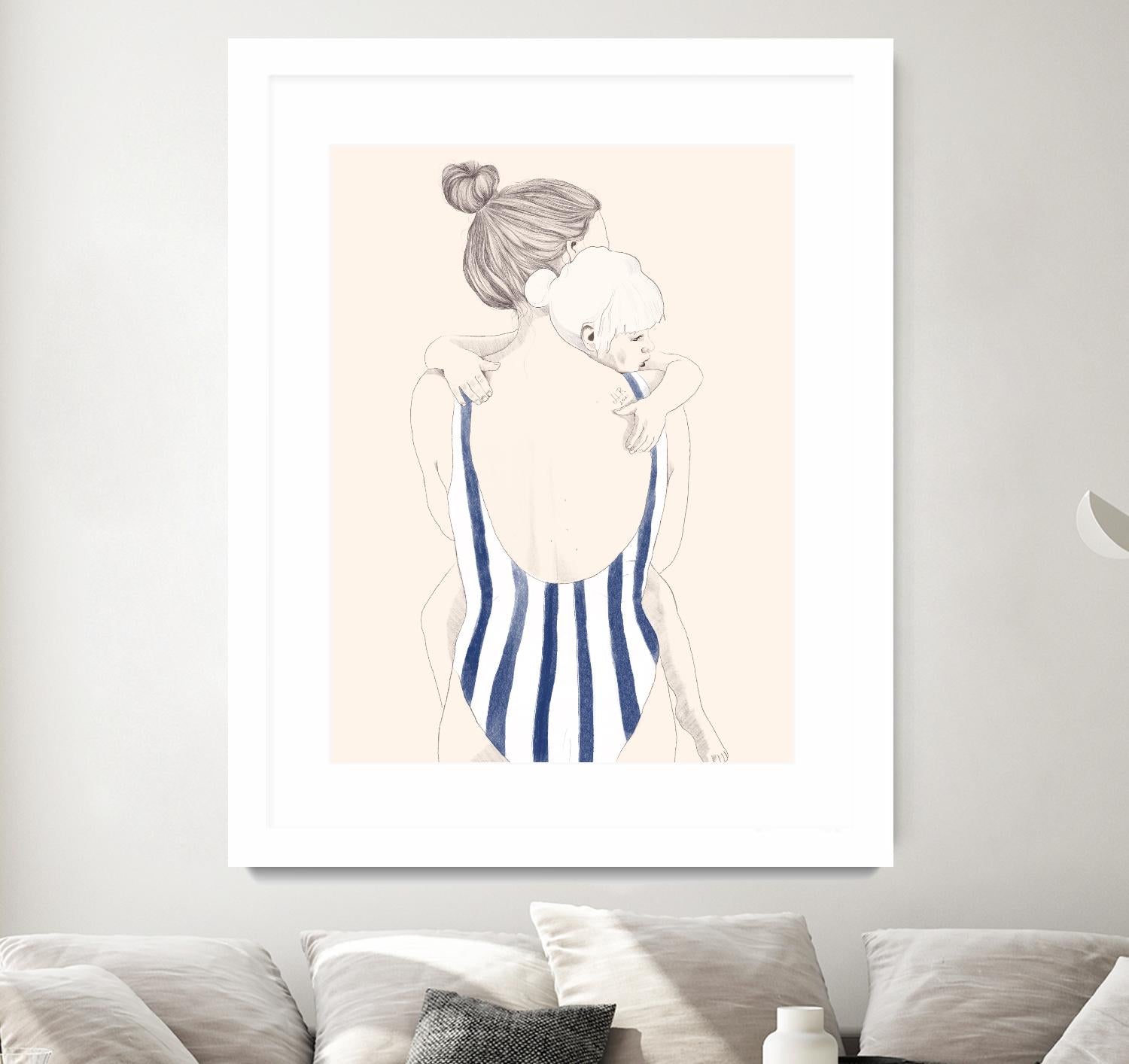 Daughter by Jenny Liz Rome on GIANT ART - blue figurative stripes