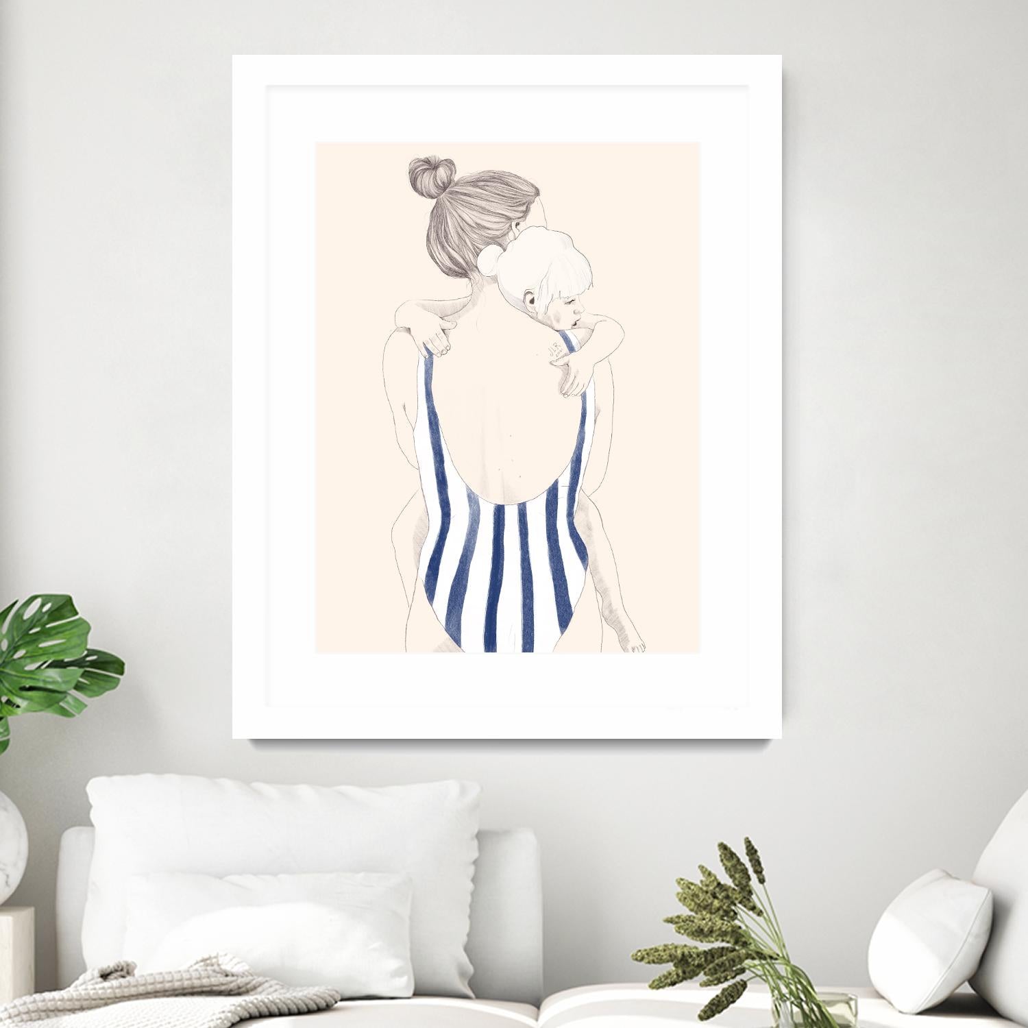 Daughter by Jenny Liz Rome on GIANT ART - blue figurative stripes