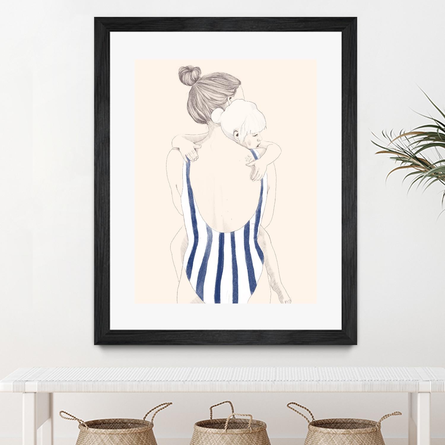 Daughter by Jenny Liz Rome on GIANT ART - blue figurative stripes