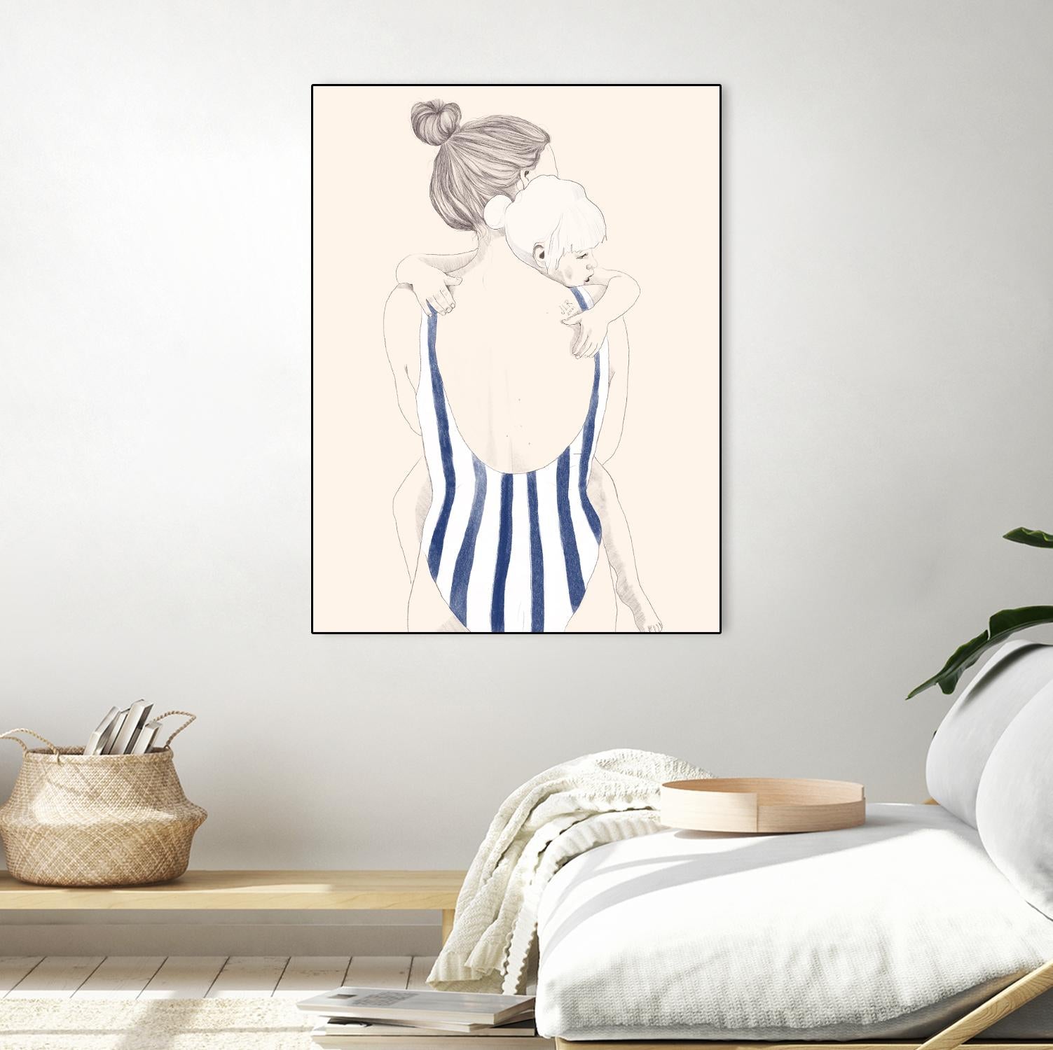 Daughter by Jenny Liz Rome on GIANT ART - blue figurative stripes