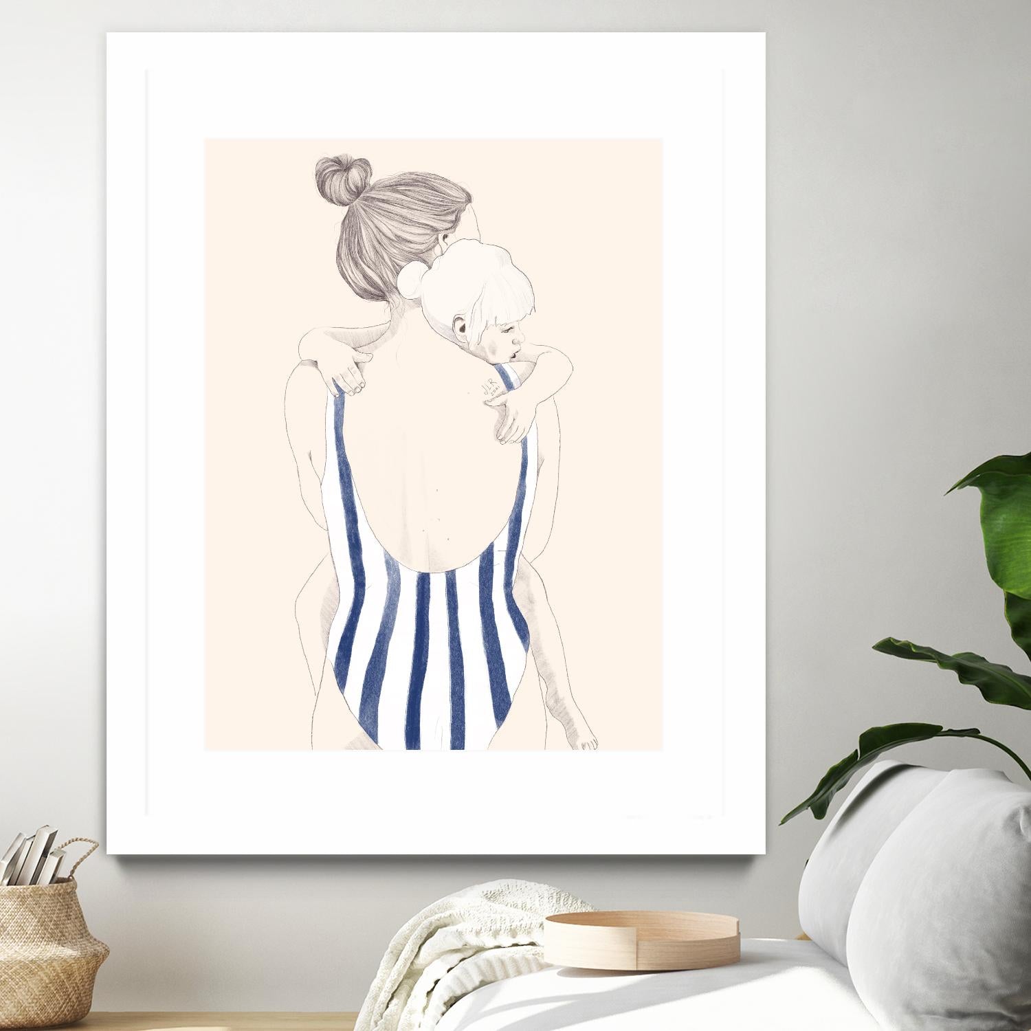 Daughter by Jenny Liz Rome on GIANT ART - blue figurative stripes