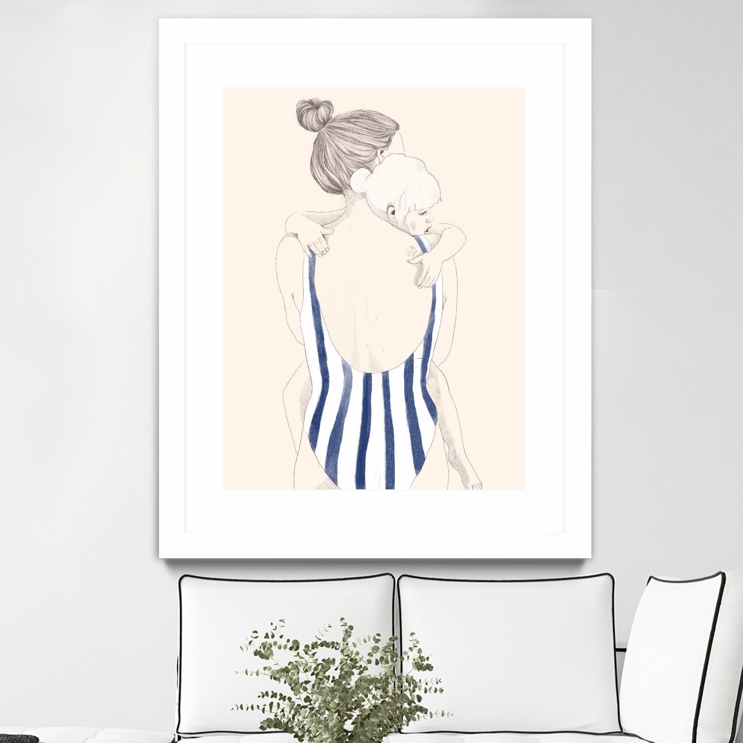 Daughter by Jenny Liz Rome on GIANT ART - blue figurative stripes