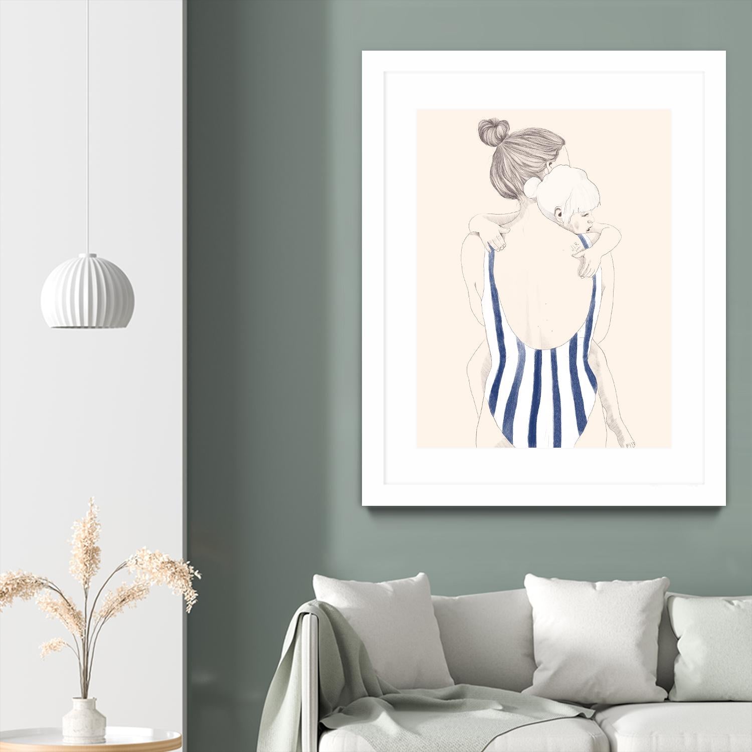 Daughter by Jenny Liz Rome on GIANT ART - blue figurative stripes