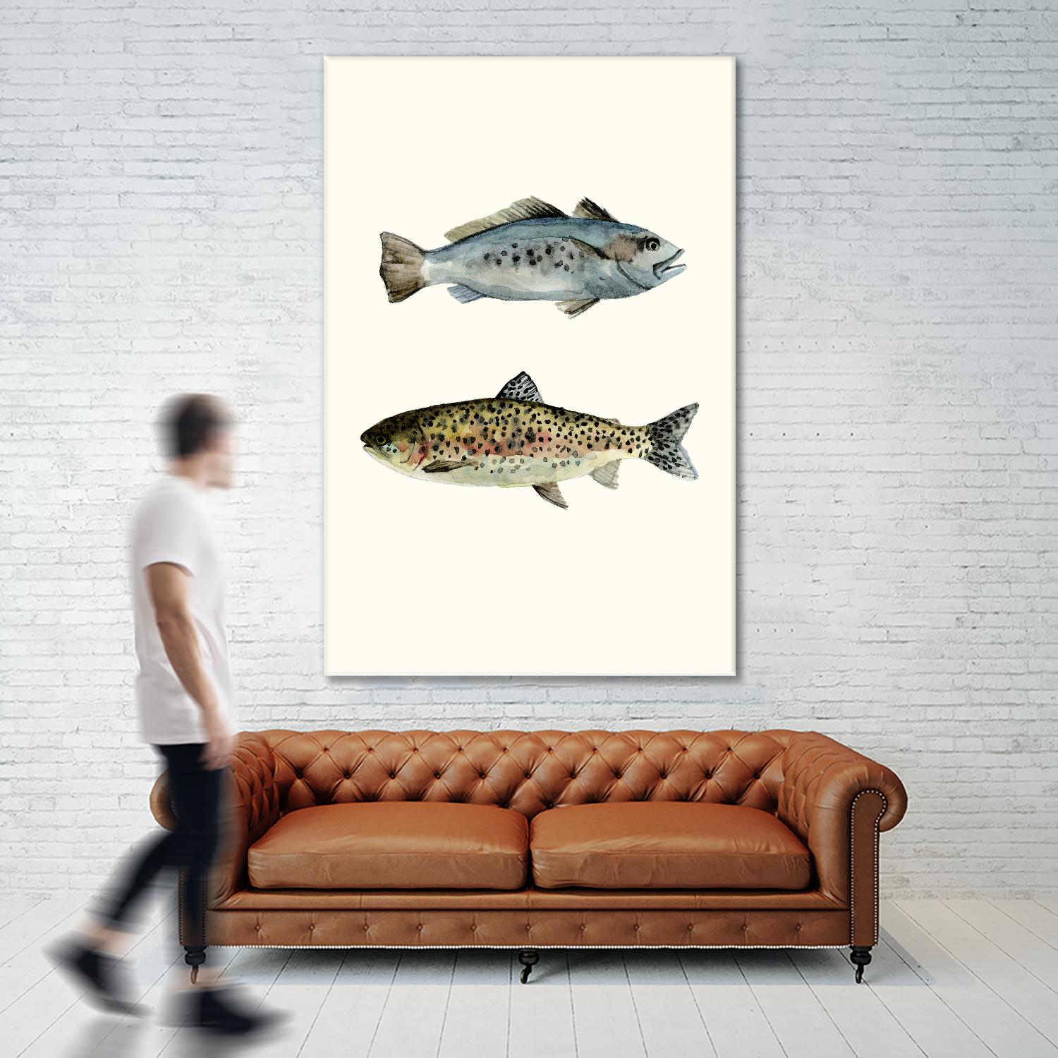 Fish Grouping 1 by Natasha Marie on GIANT ART - grey animals