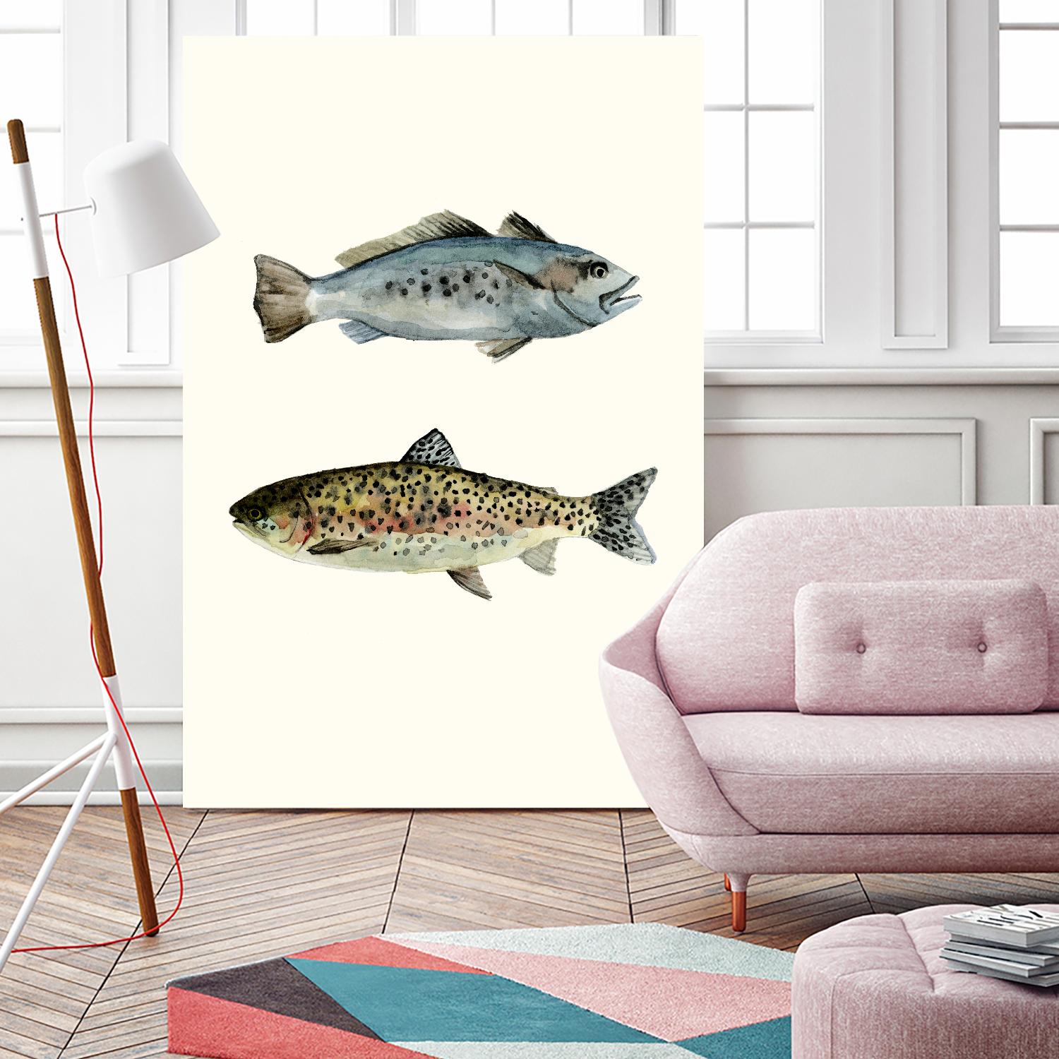 Fish Grouping 1 by Natasha Marie on GIANT ART - grey animals