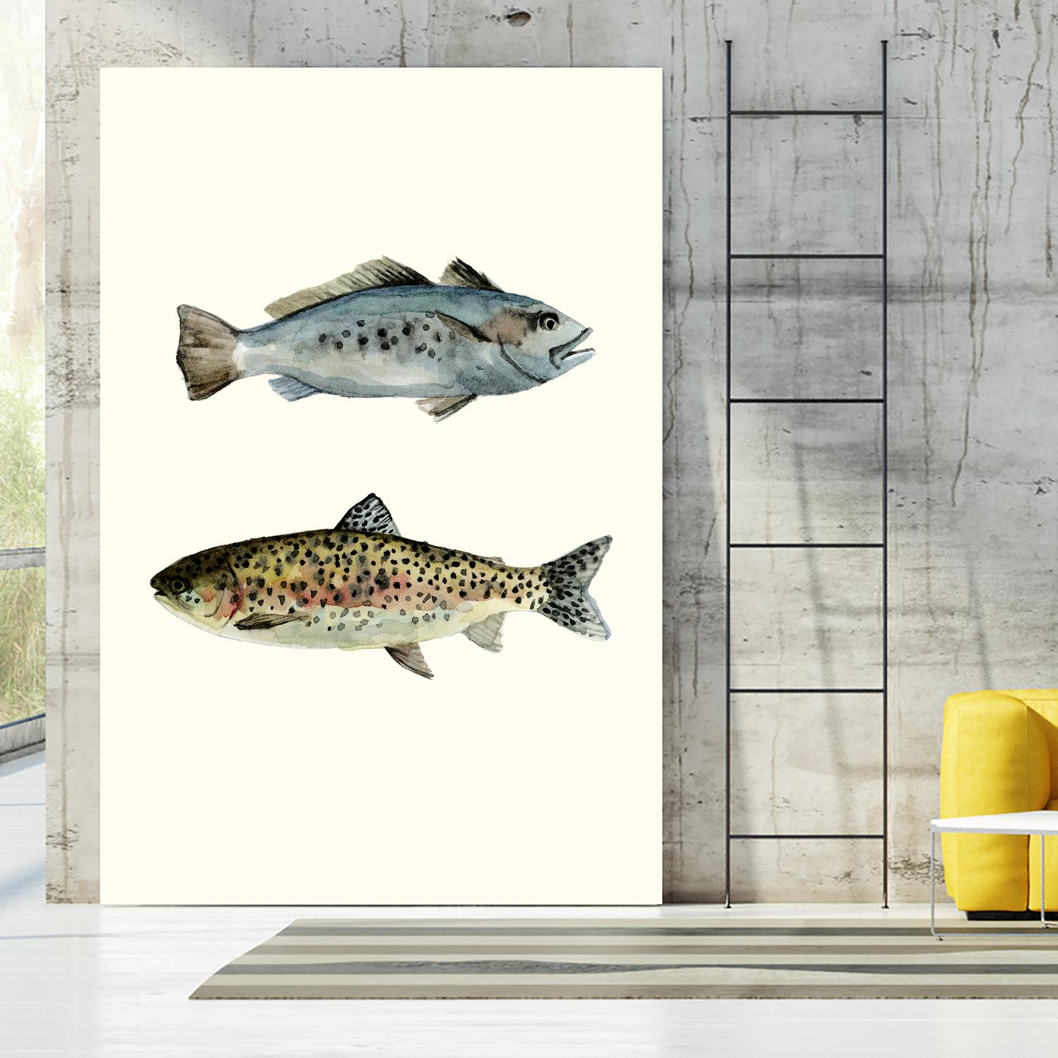 Fish Grouping 1 by Natasha Marie on GIANT ART - grey animals