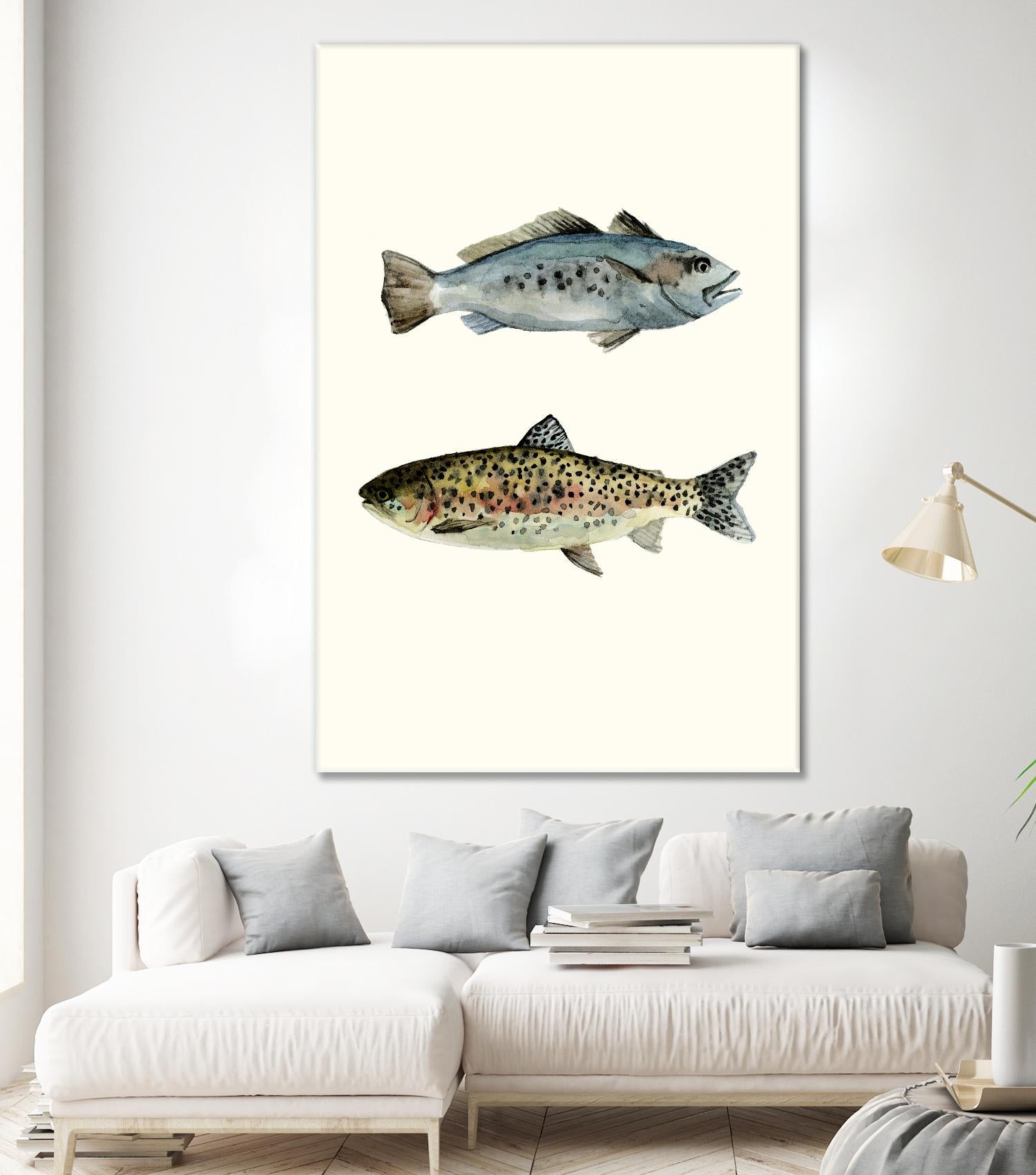 Fish Grouping 1 by Natasha Marie on GIANT ART - grey animals