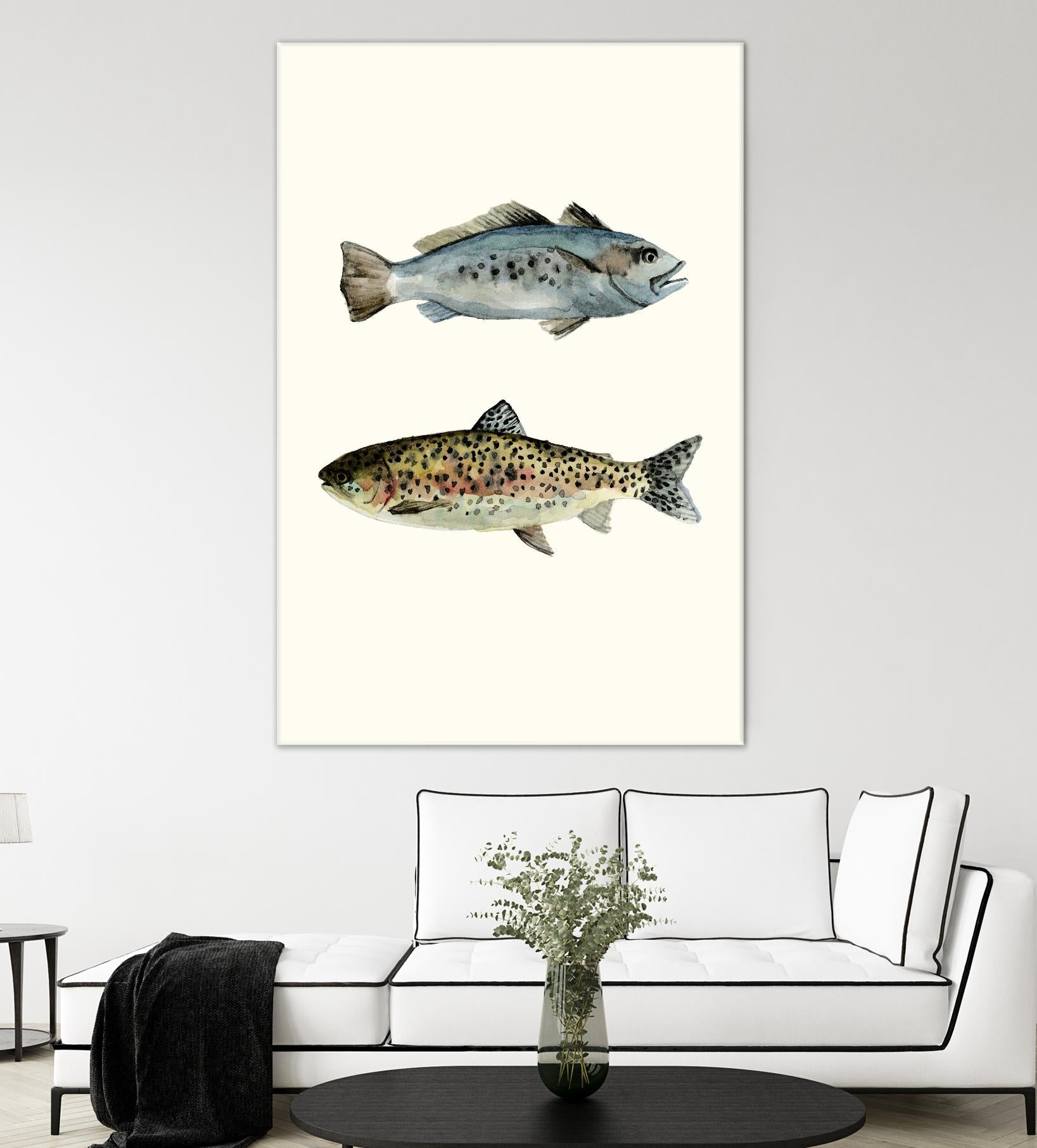 Fish Grouping 1 by Natasha Marie on GIANT ART - grey animals