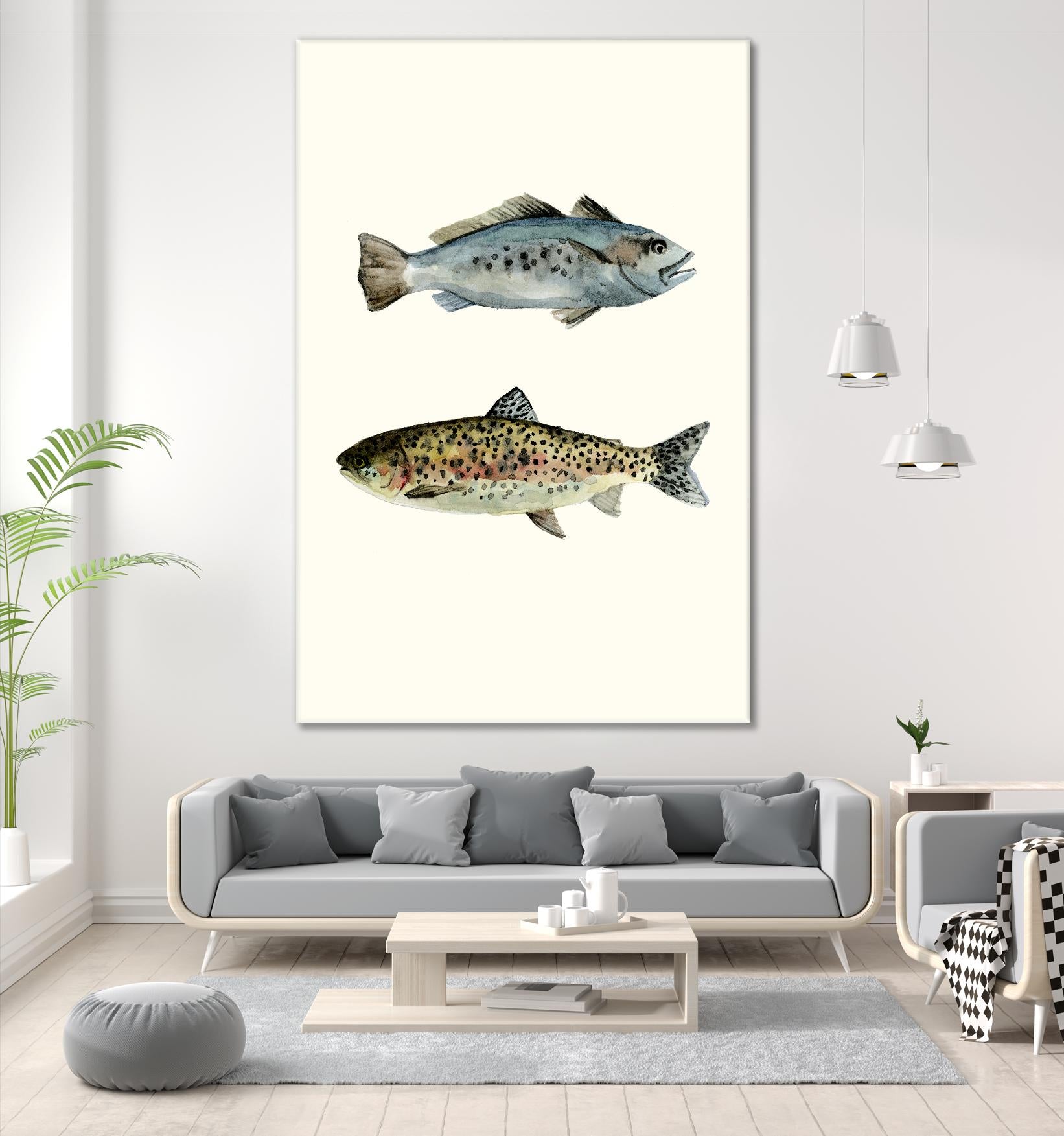 Fish Grouping 1 by Natasha Marie on GIANT ART - grey animals