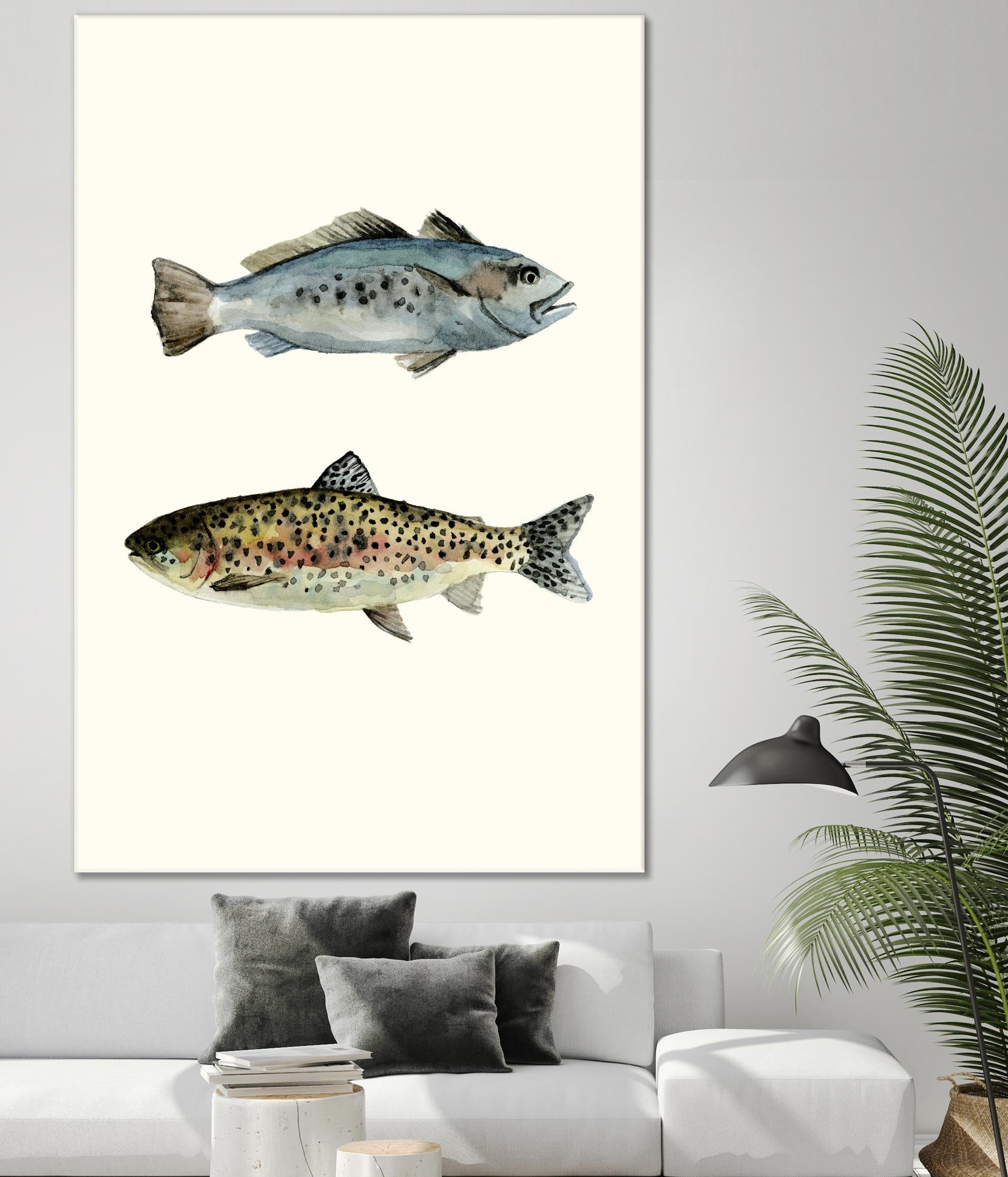 Fish Grouping 1 by Natasha Marie on GIANT ART - grey animals