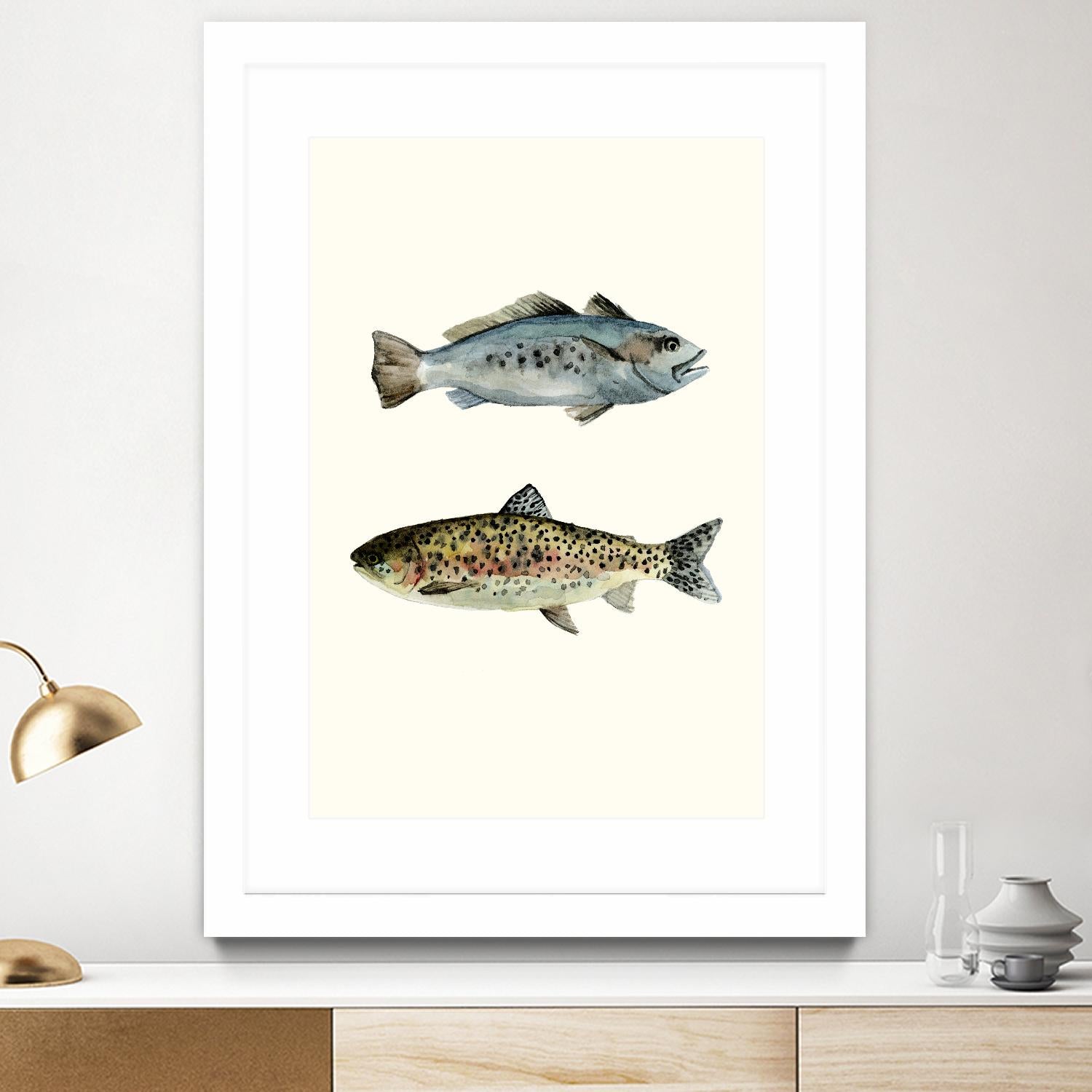 Fish Grouping 1 by Natasha Marie on GIANT ART - grey animals