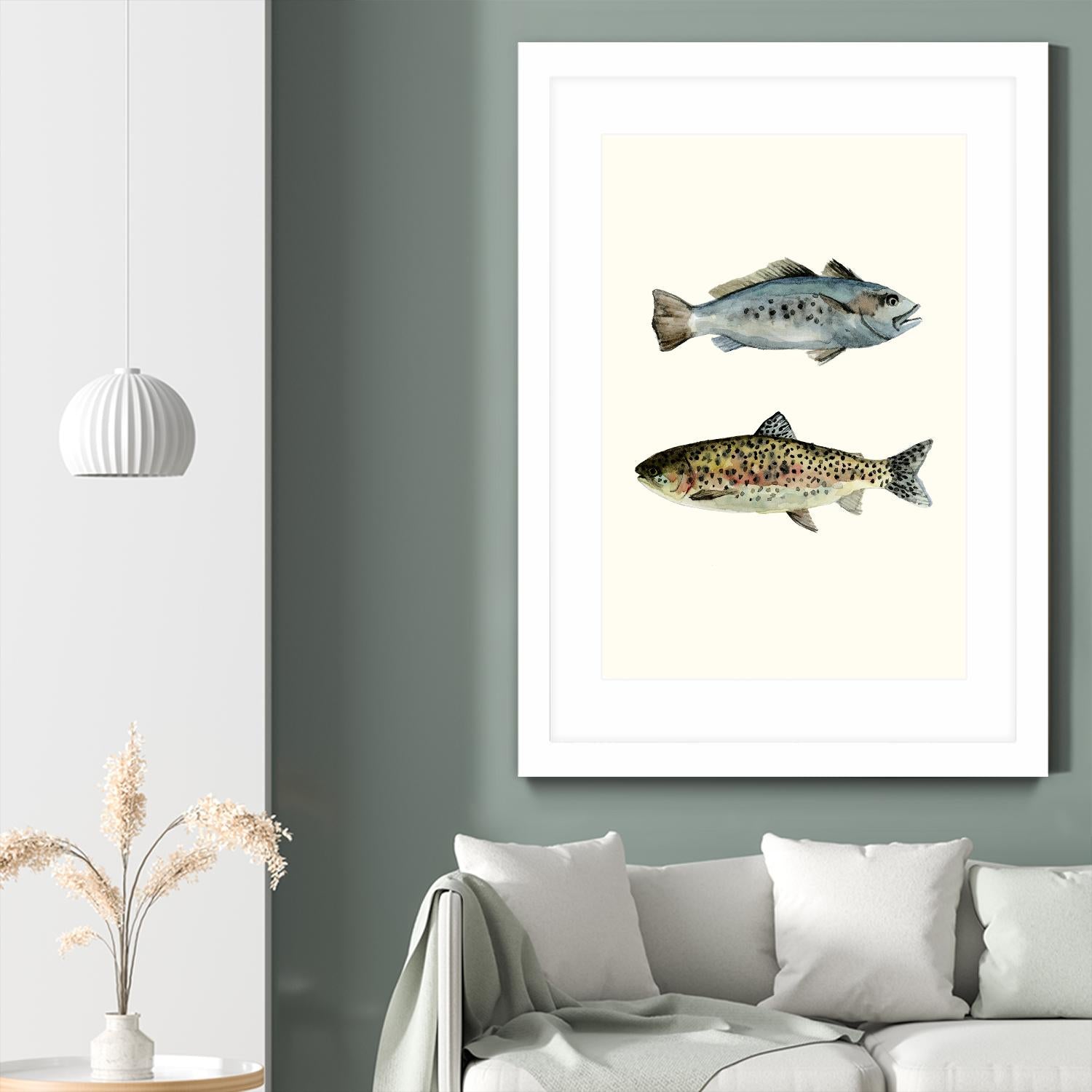 Fish Grouping 1 by Natasha Marie on GIANT ART - grey animals
