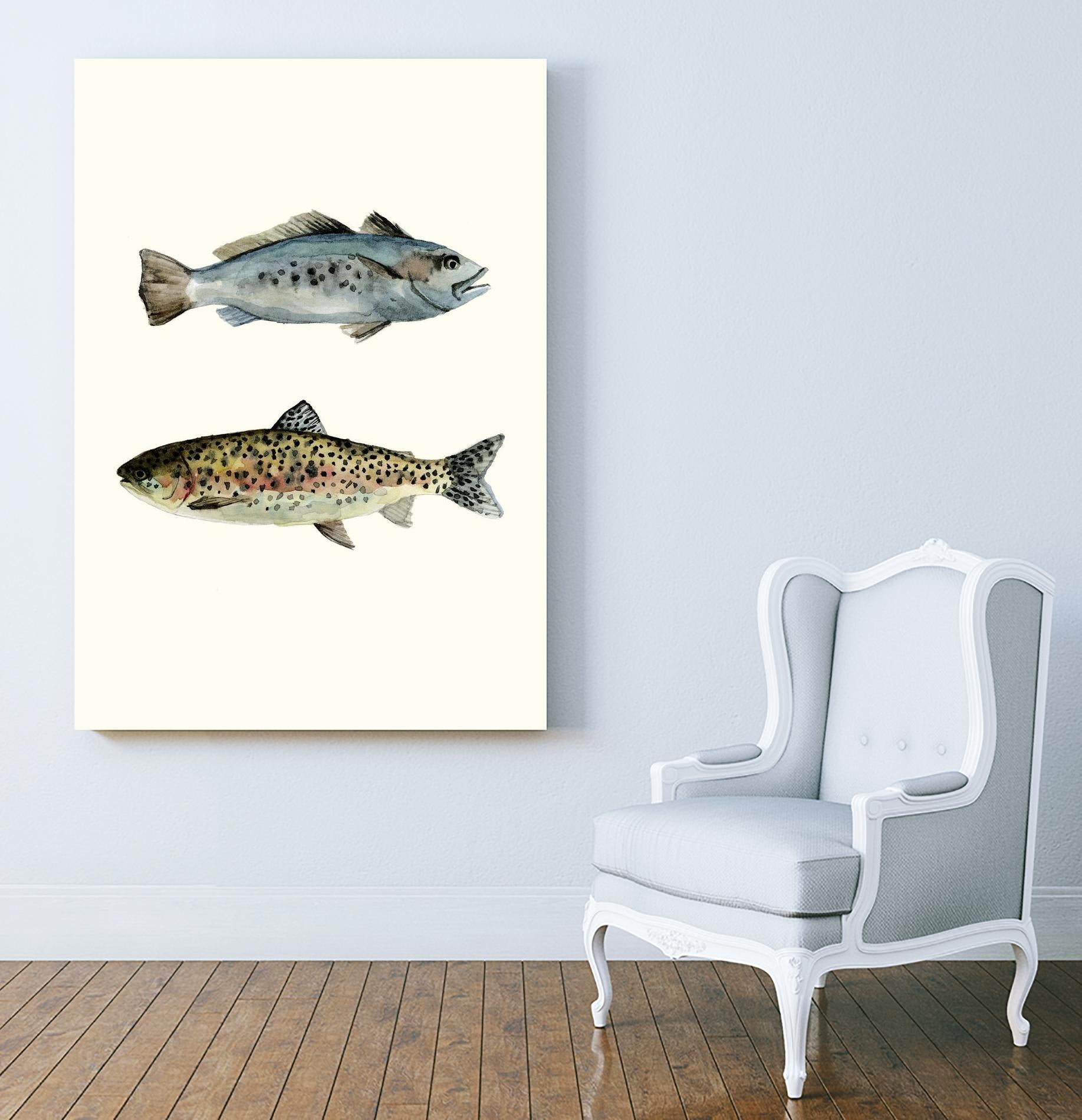 Fish Grouping 1 by Natasha Marie on GIANT ART - grey animals