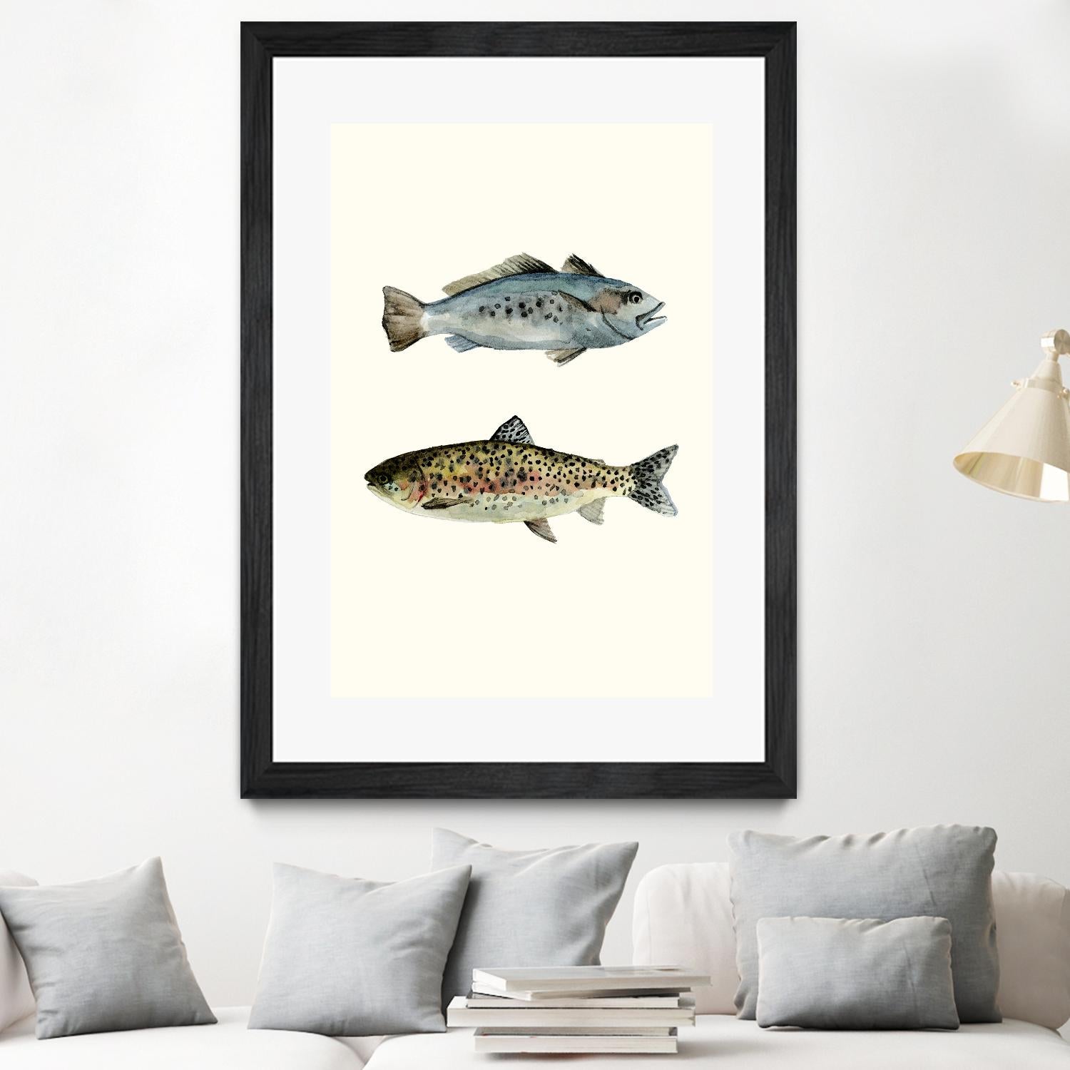 Fish Grouping 1 by Natasha Marie on GIANT ART - grey animals