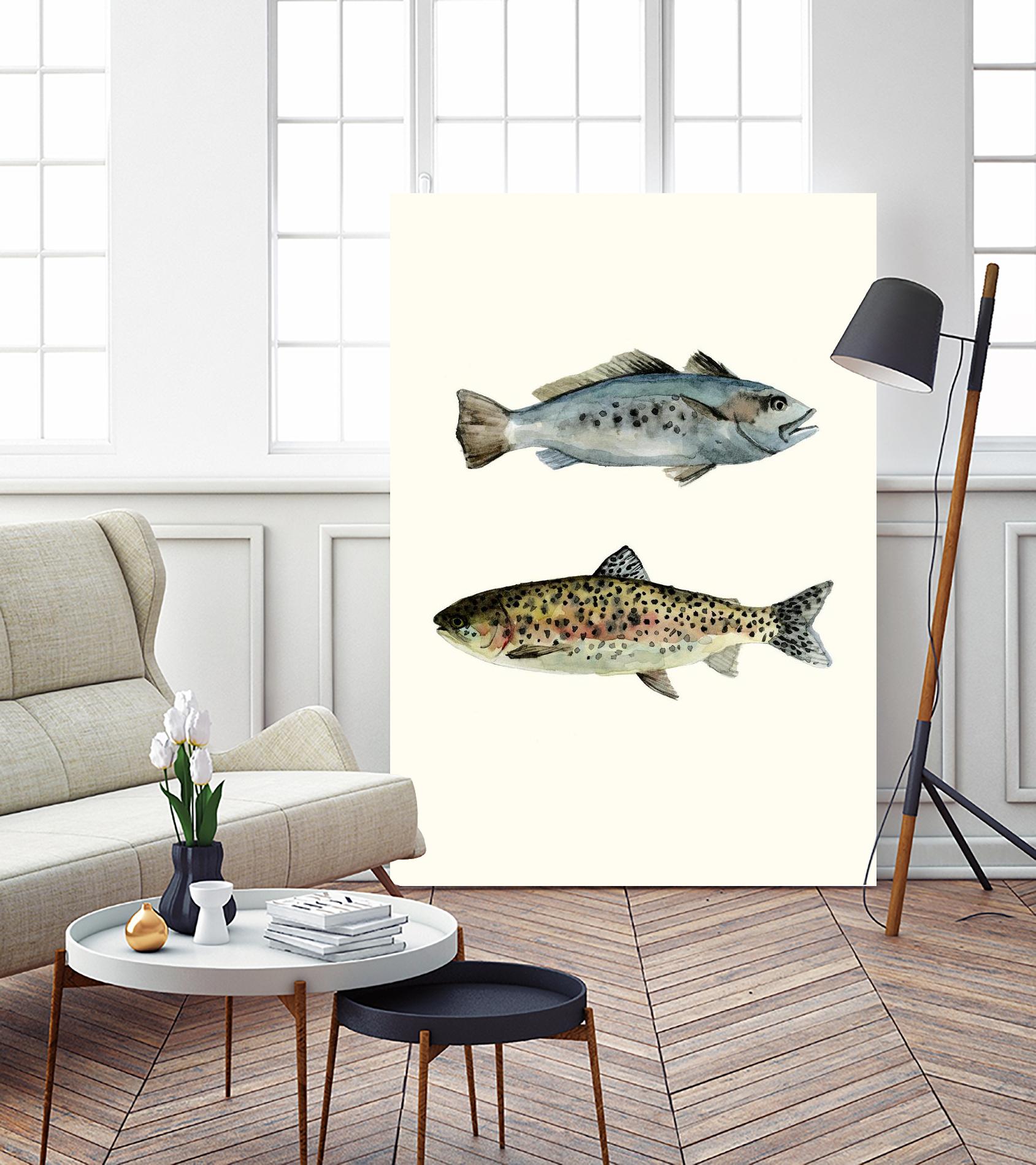 Fish Grouping 1 by Natasha Marie on GIANT ART - grey animals