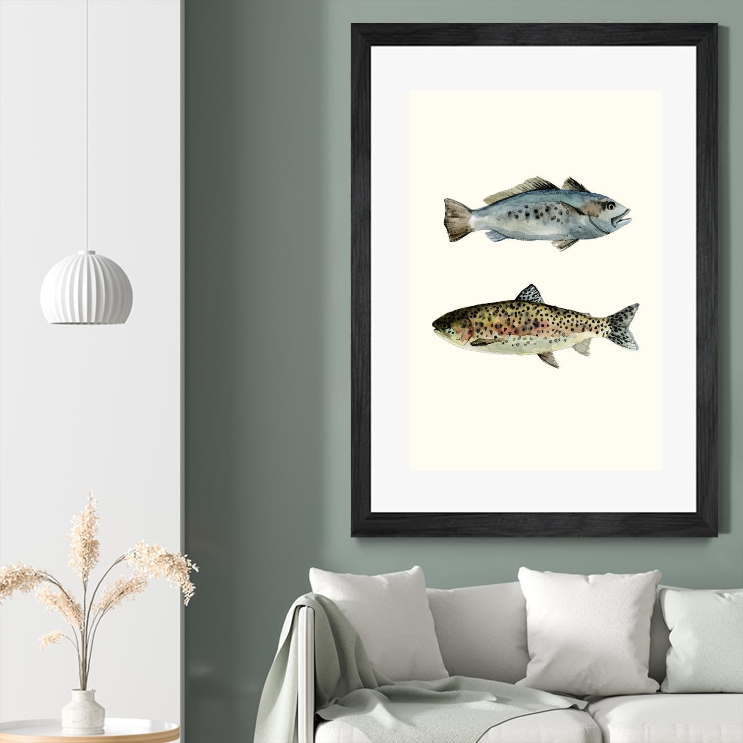 Fish Grouping 1 by Natasha Marie on GIANT ART - grey animals