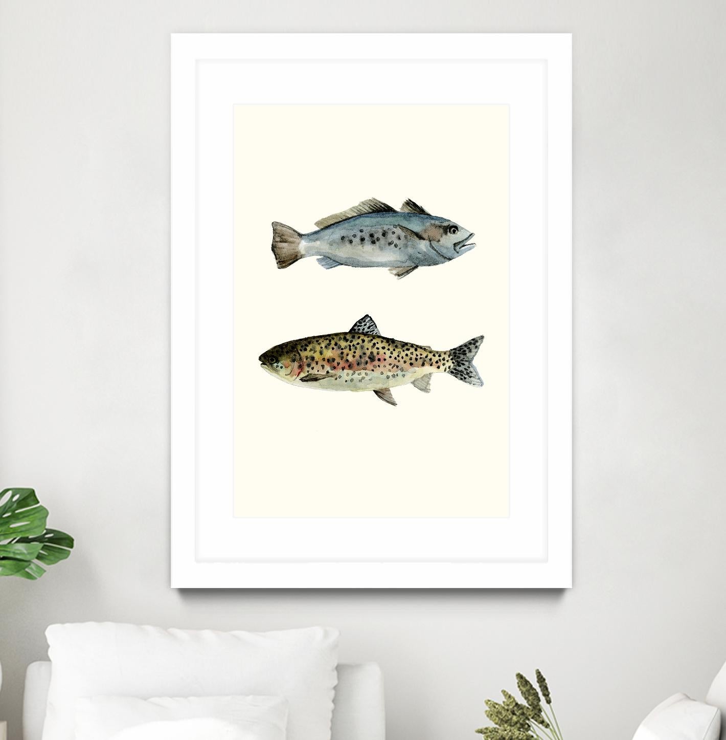 Fish Grouping 1 by Natasha Marie on GIANT ART - grey animals