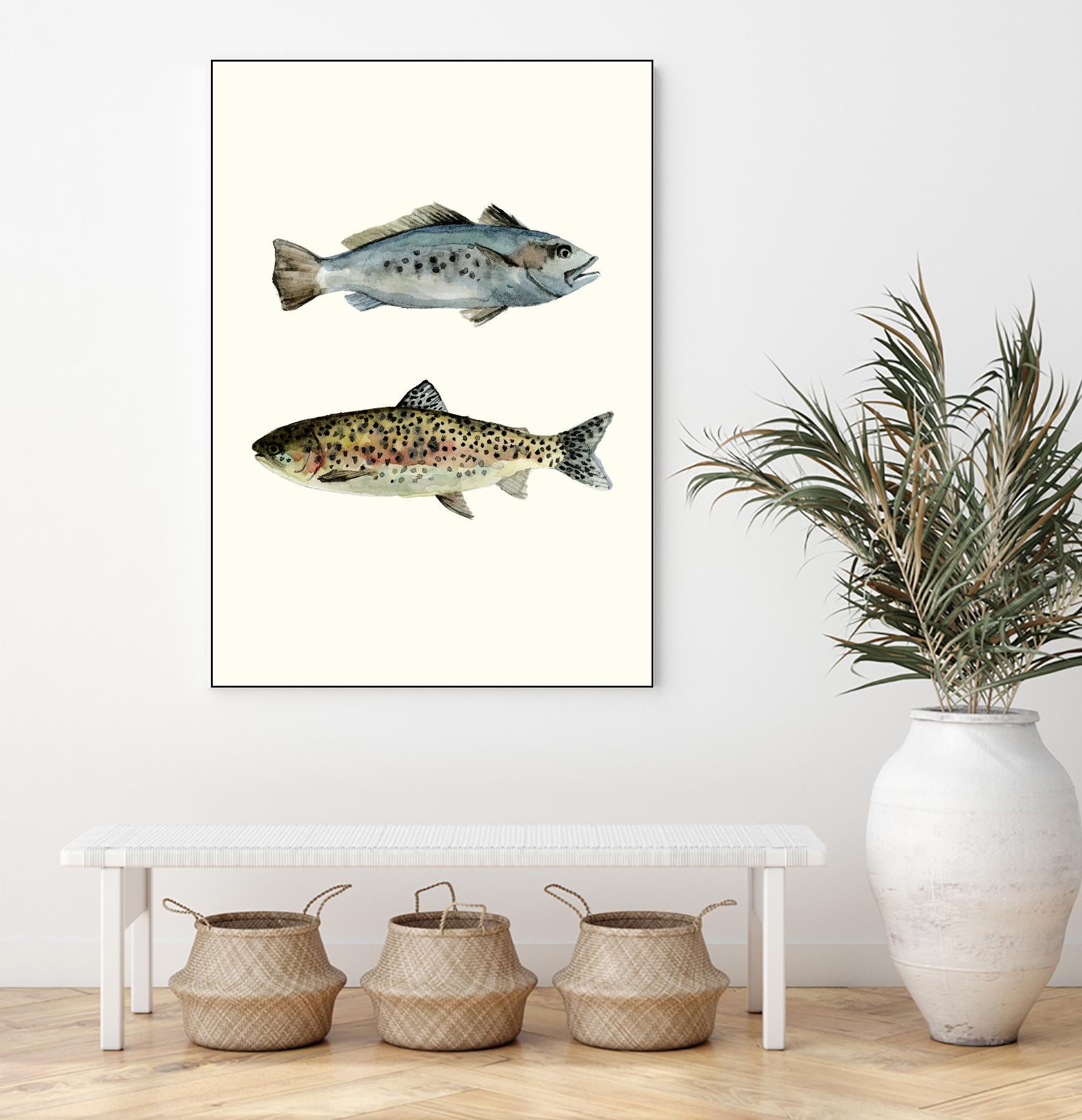 Fish Grouping 1 by Natasha Marie on GIANT ART - grey animals