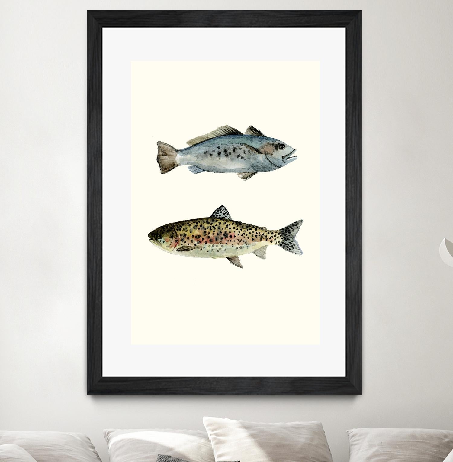 Fish Grouping 1 by Natasha Marie on GIANT ART - grey animals