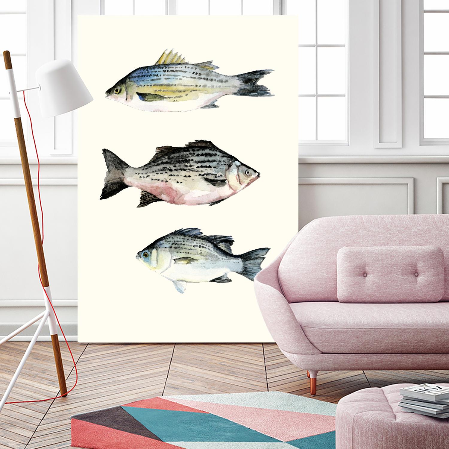 Fish Grouping 2 by Natasha Marie on GIANT ART - grey animals