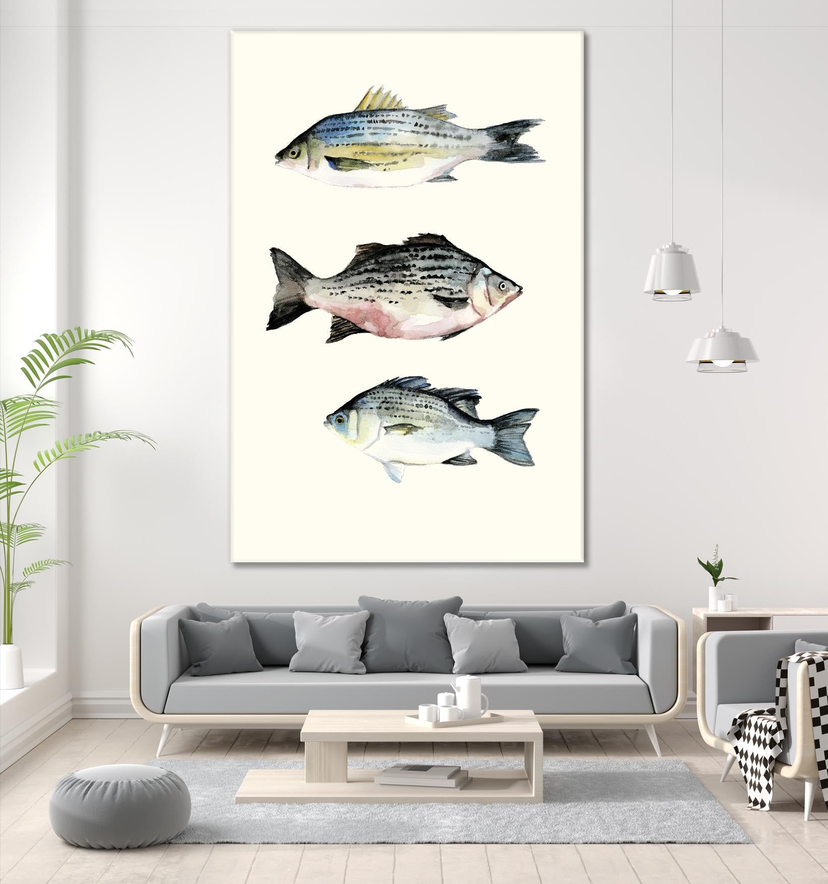 Fish Grouping 2 by Natasha Marie on GIANT ART - grey animals