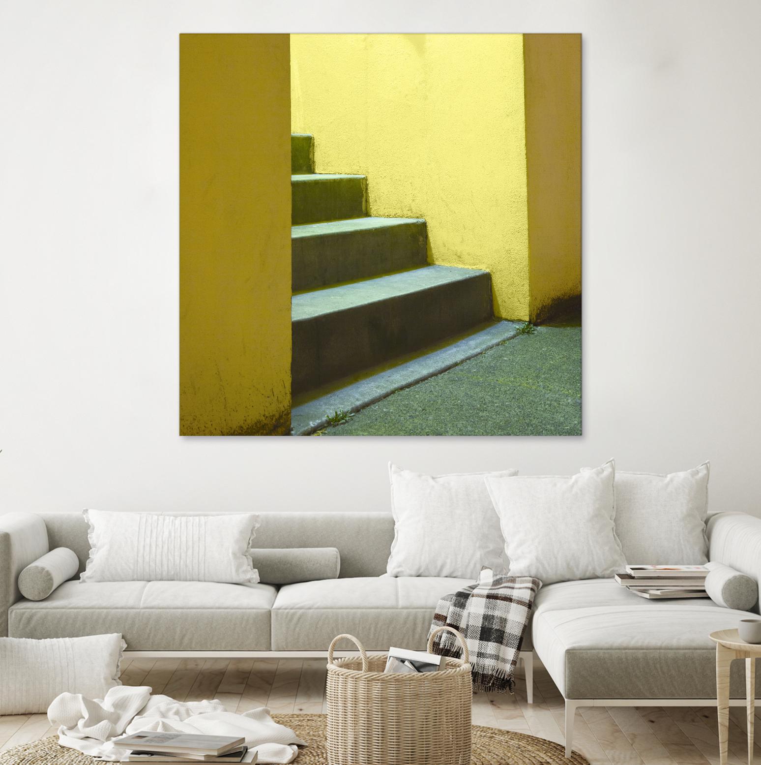 Yellow Stairway-recolor by Acer Images on GIANT ART - orange photo art