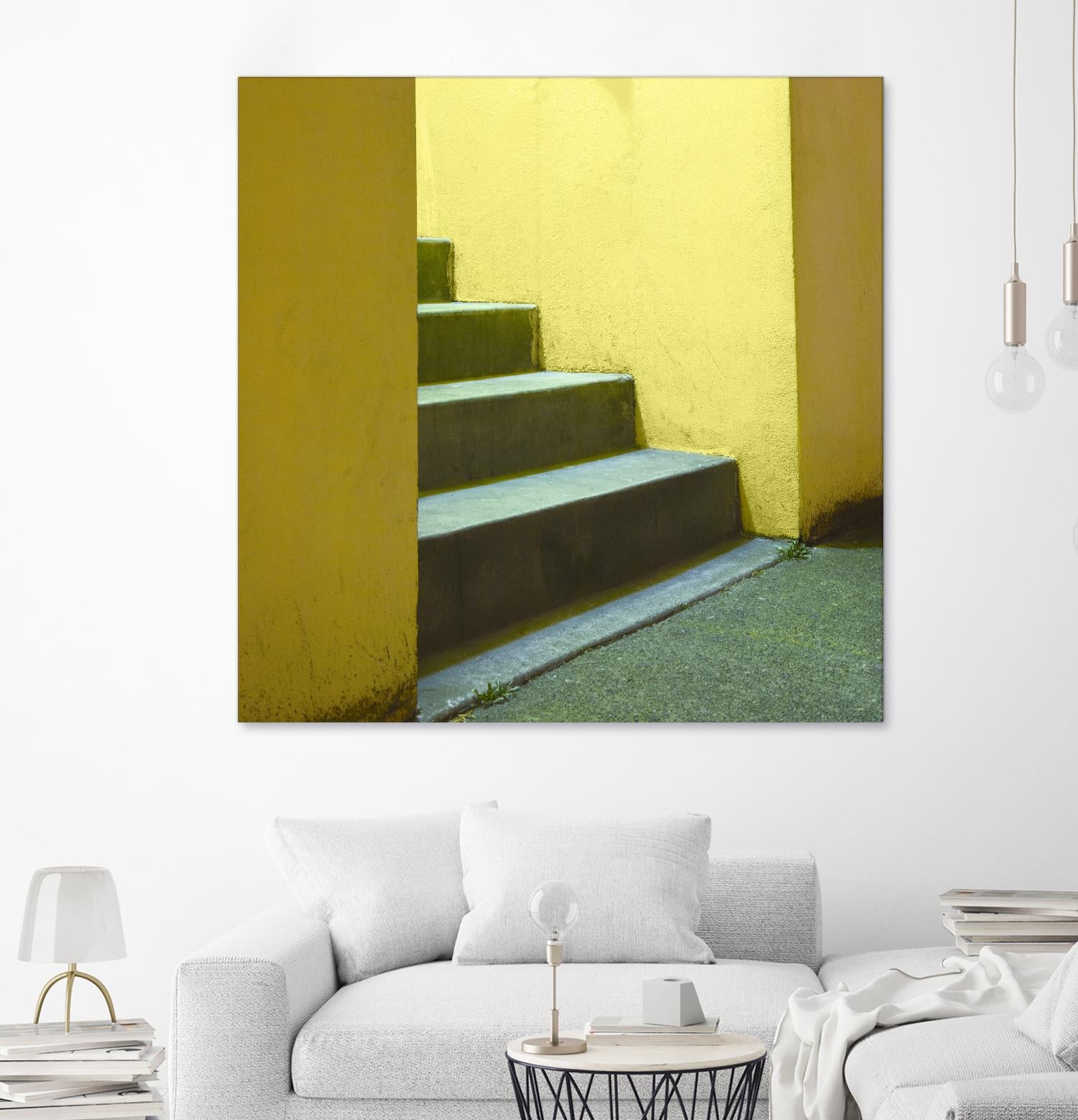 Yellow Stairway-recolor by Acer Images on GIANT ART - orange photo art