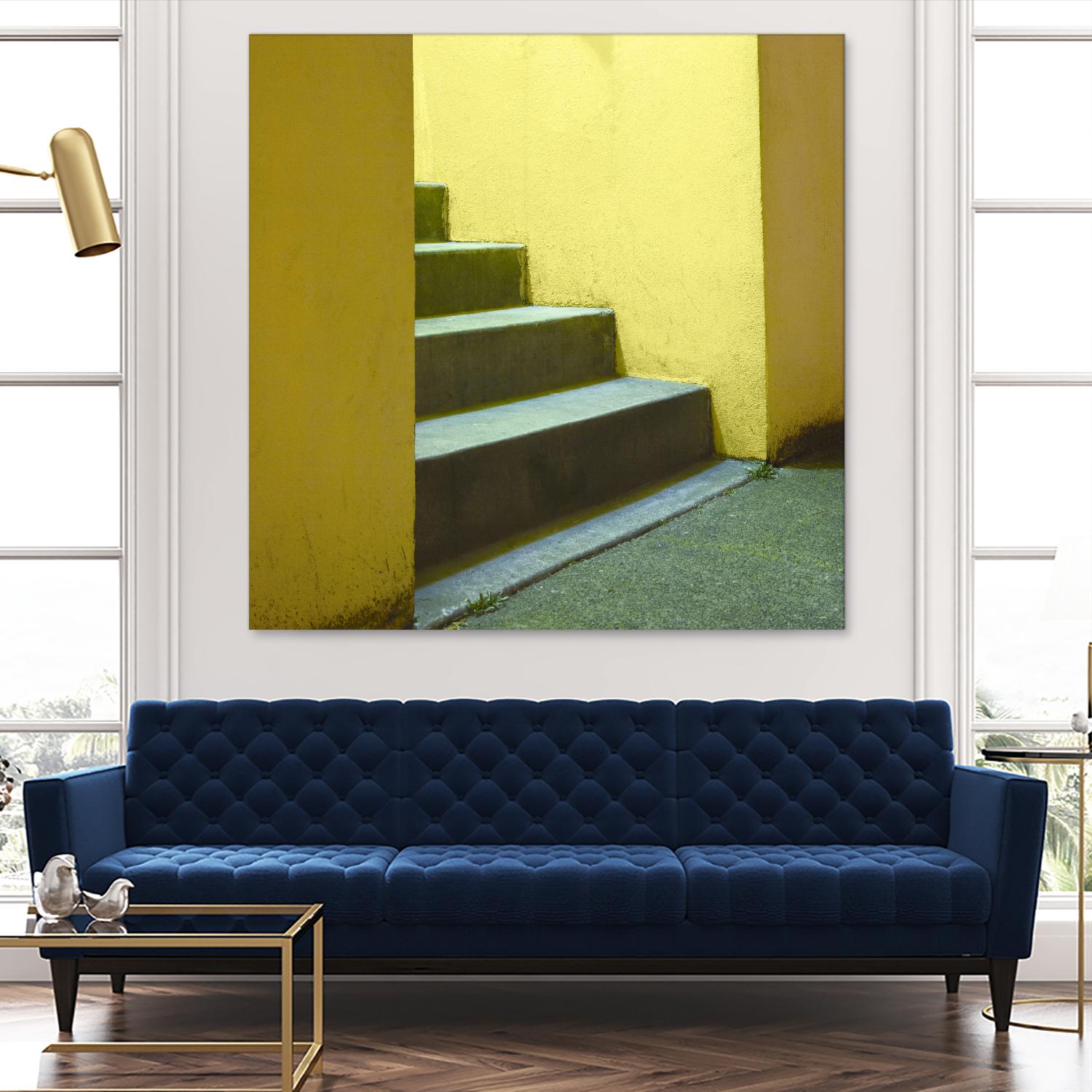 Yellow Stairway-recolor by Acer Images on GIANT ART - orange photo art