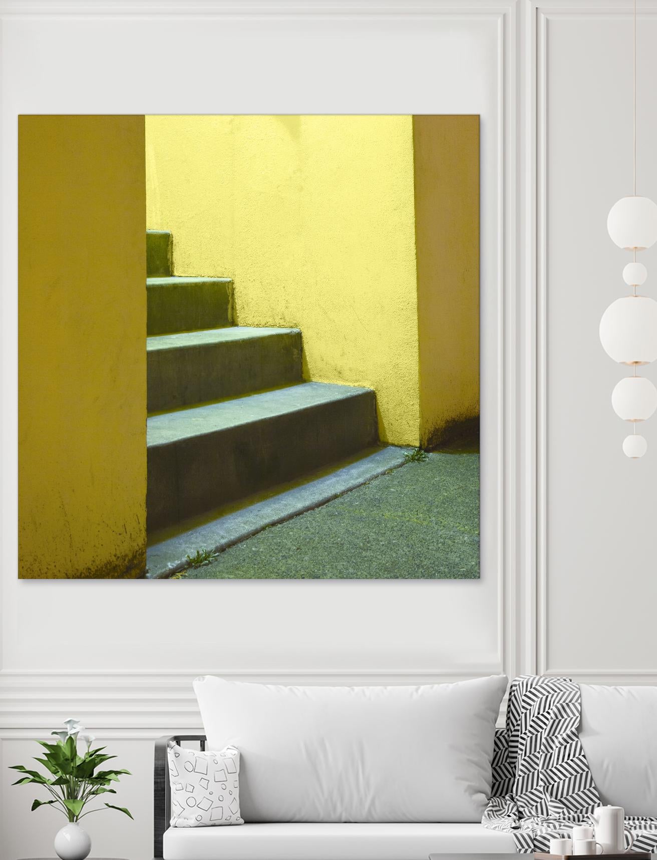 Yellow Stairway-recolor by Acer Images on GIANT ART - orange photo art