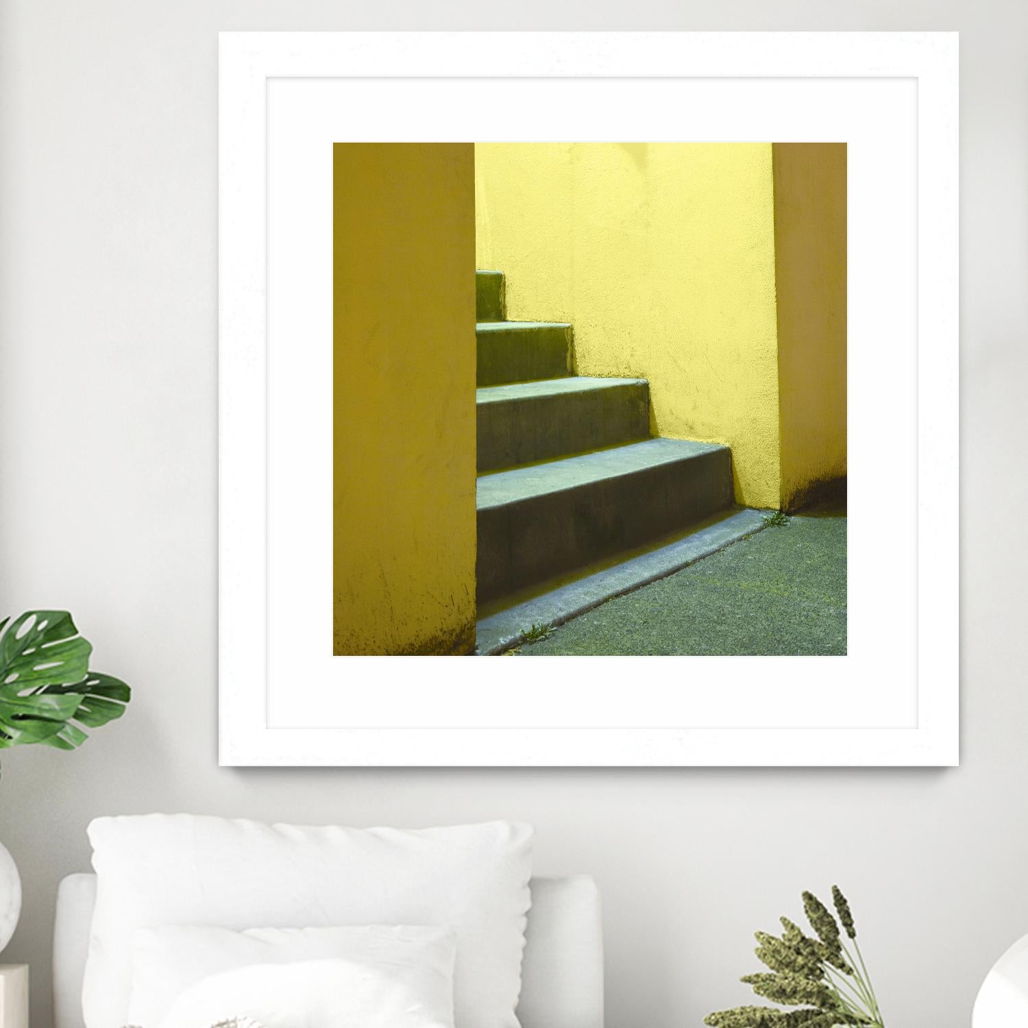 Yellow Stairway-recolor by Acer Images on GIANT ART - orange photo art
